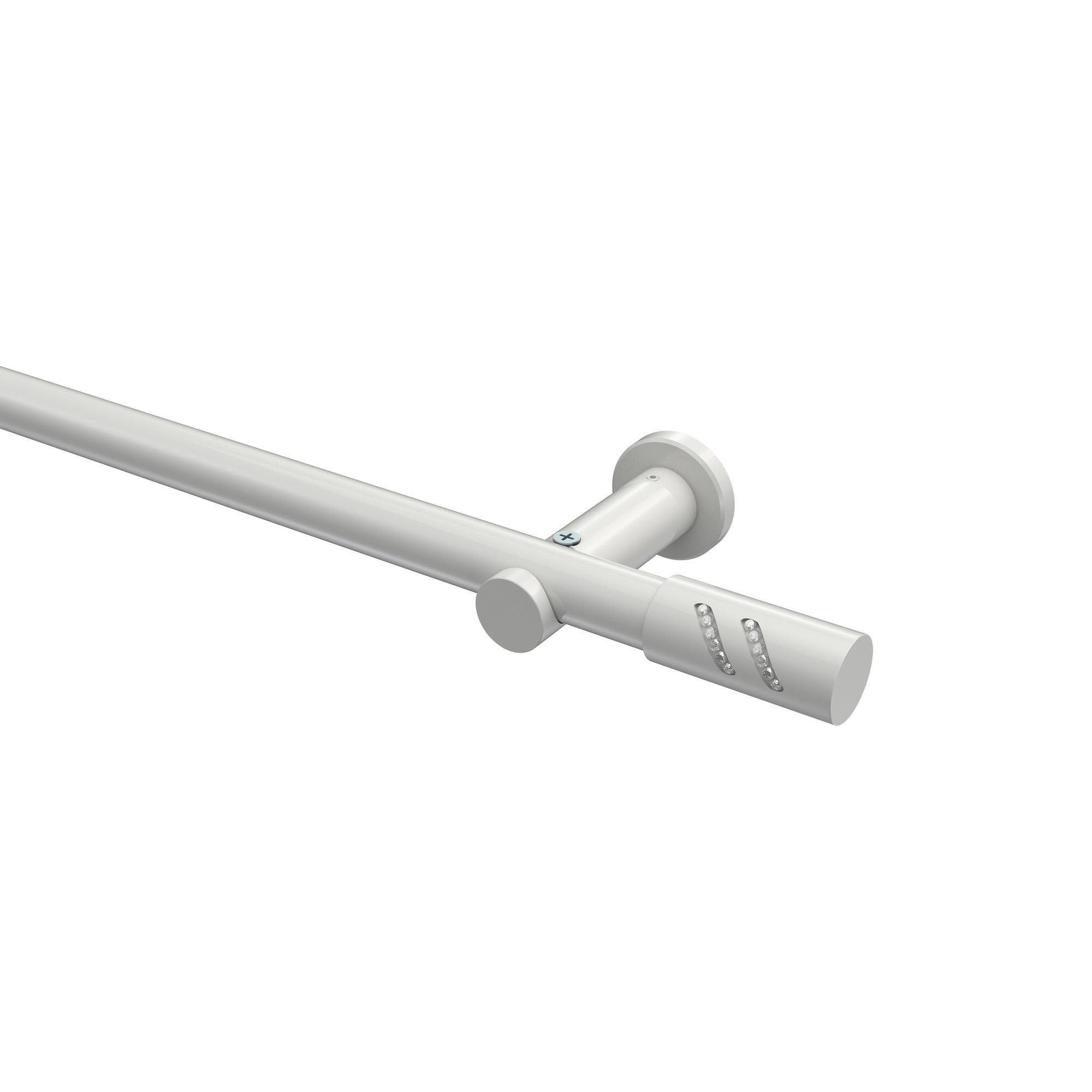 Gardinenstange Platon Zoena 360 Cm (Geteilt In 2 X 180 Cm), 1-LäUfig (Ohne Ringe), 20 Mm Ø Weiß