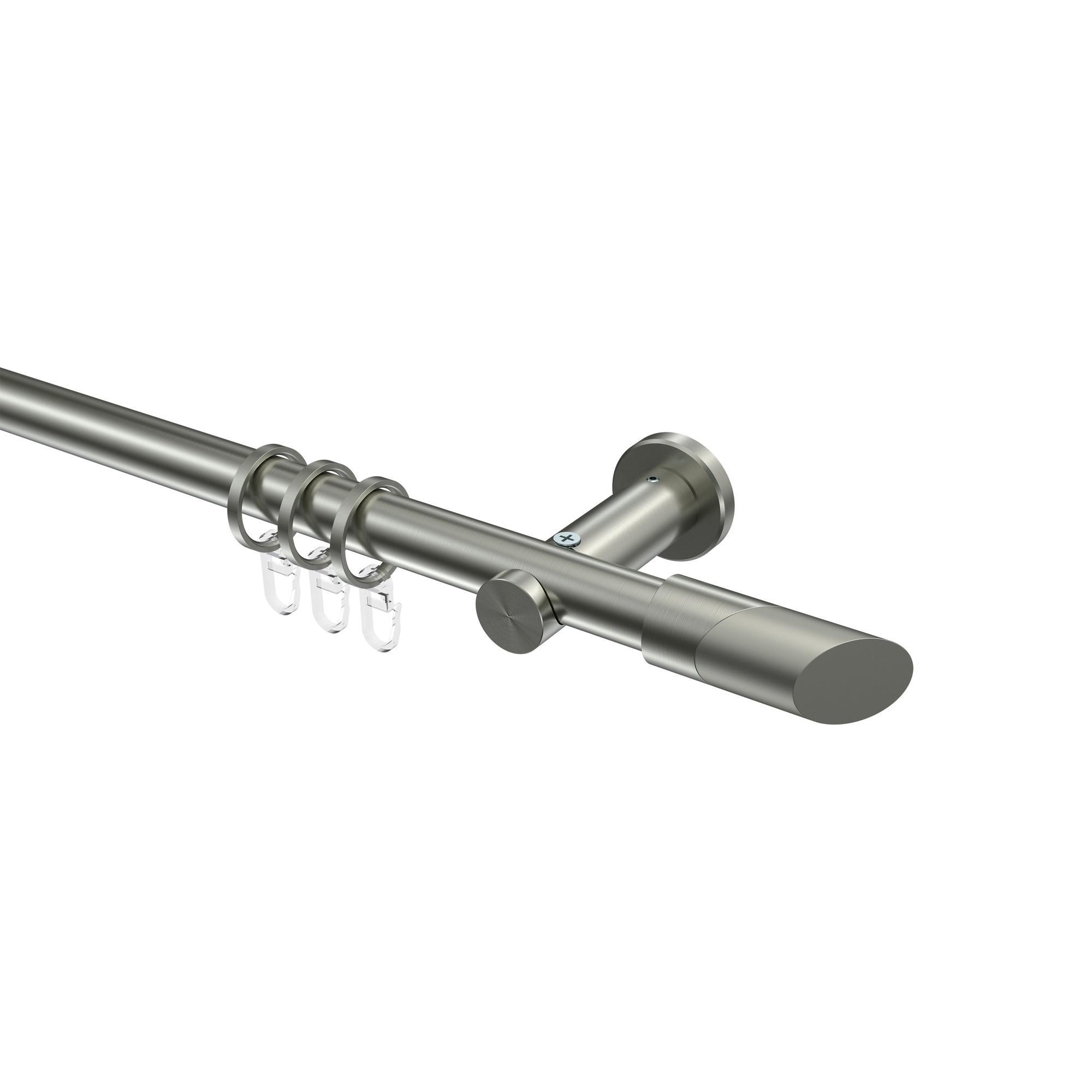 Gardinenstange Platon Verano 140 Cm, 1-LäUfig, 20 Mm Ø Edelstahl-Optik