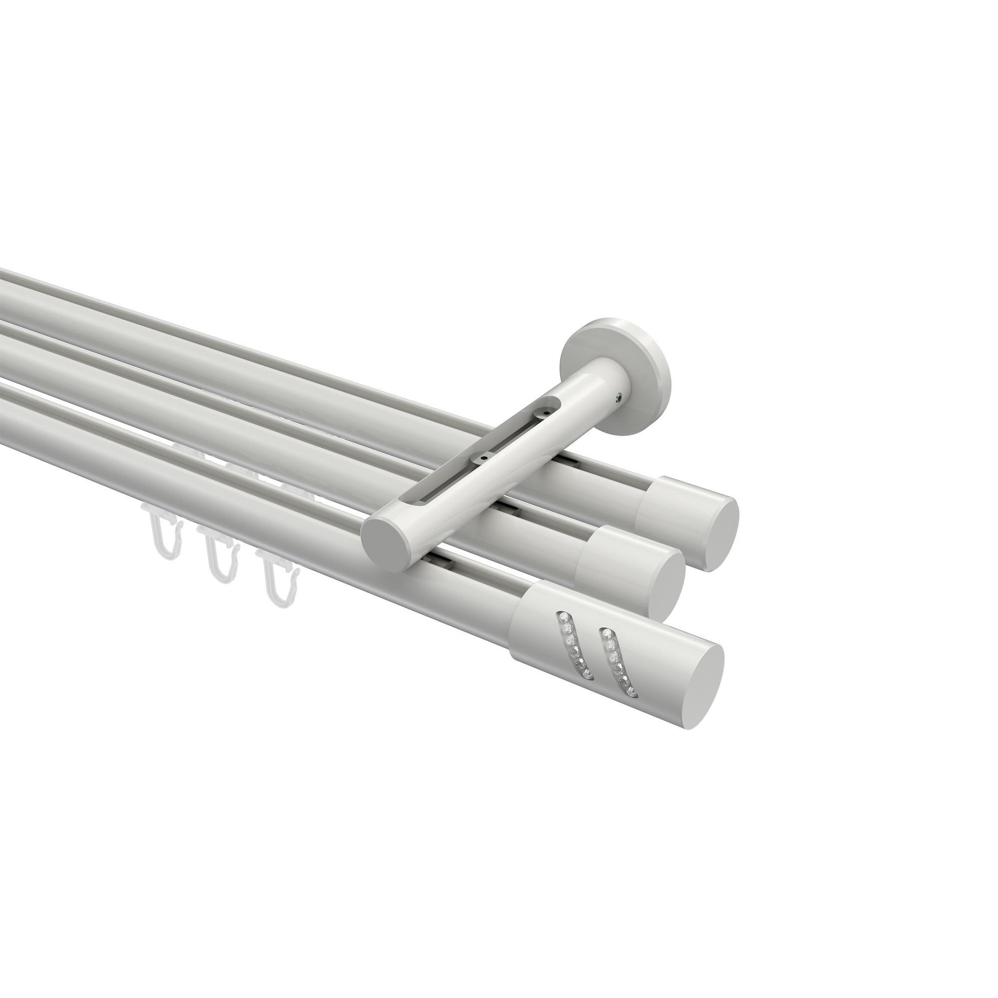 Gardinenstange Innenlauf Siteno Zoena 520 Cm (Geteilt In 4 X 130 Cm), 3-LäUfig, 20 Mm Ø Weiß