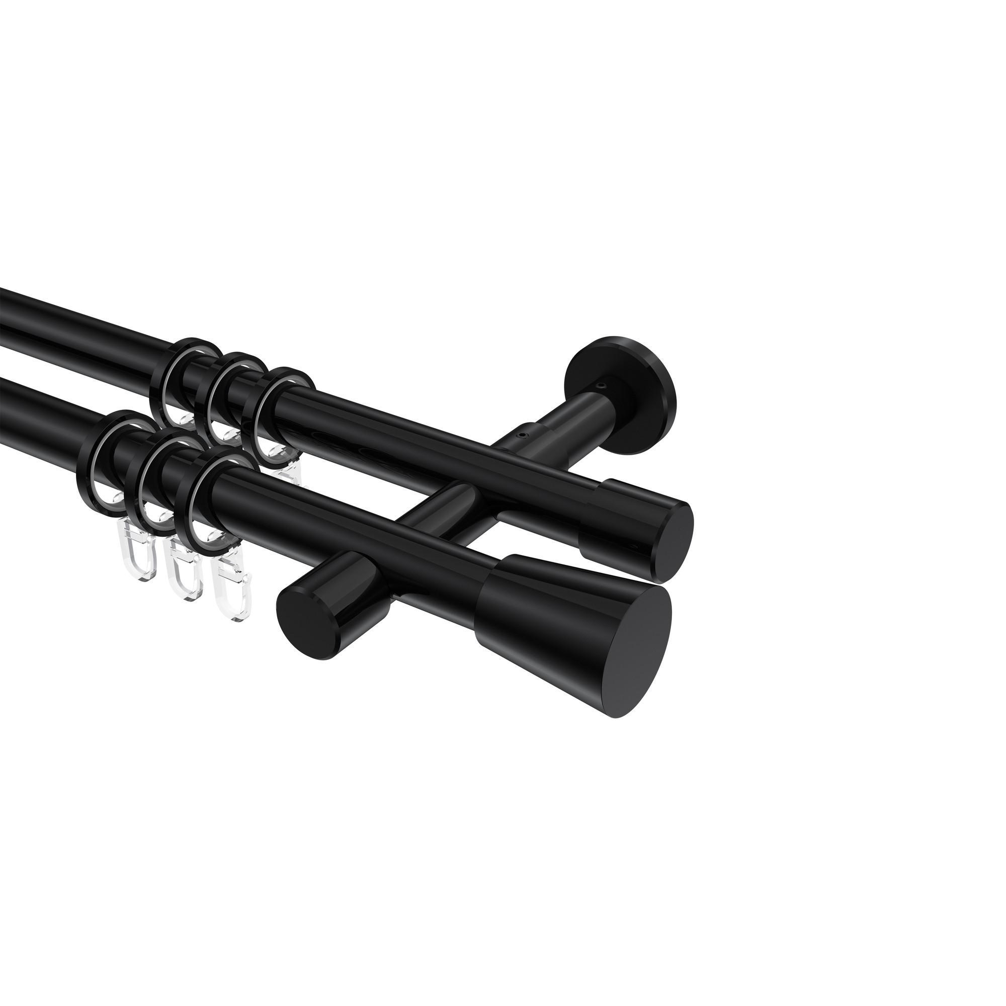 Gardinenstange Prestige Sitra 280 Cm (Geteilt In 2 X 140 Cm), 2-LäUfig, 20 Mm Ø Schwarz