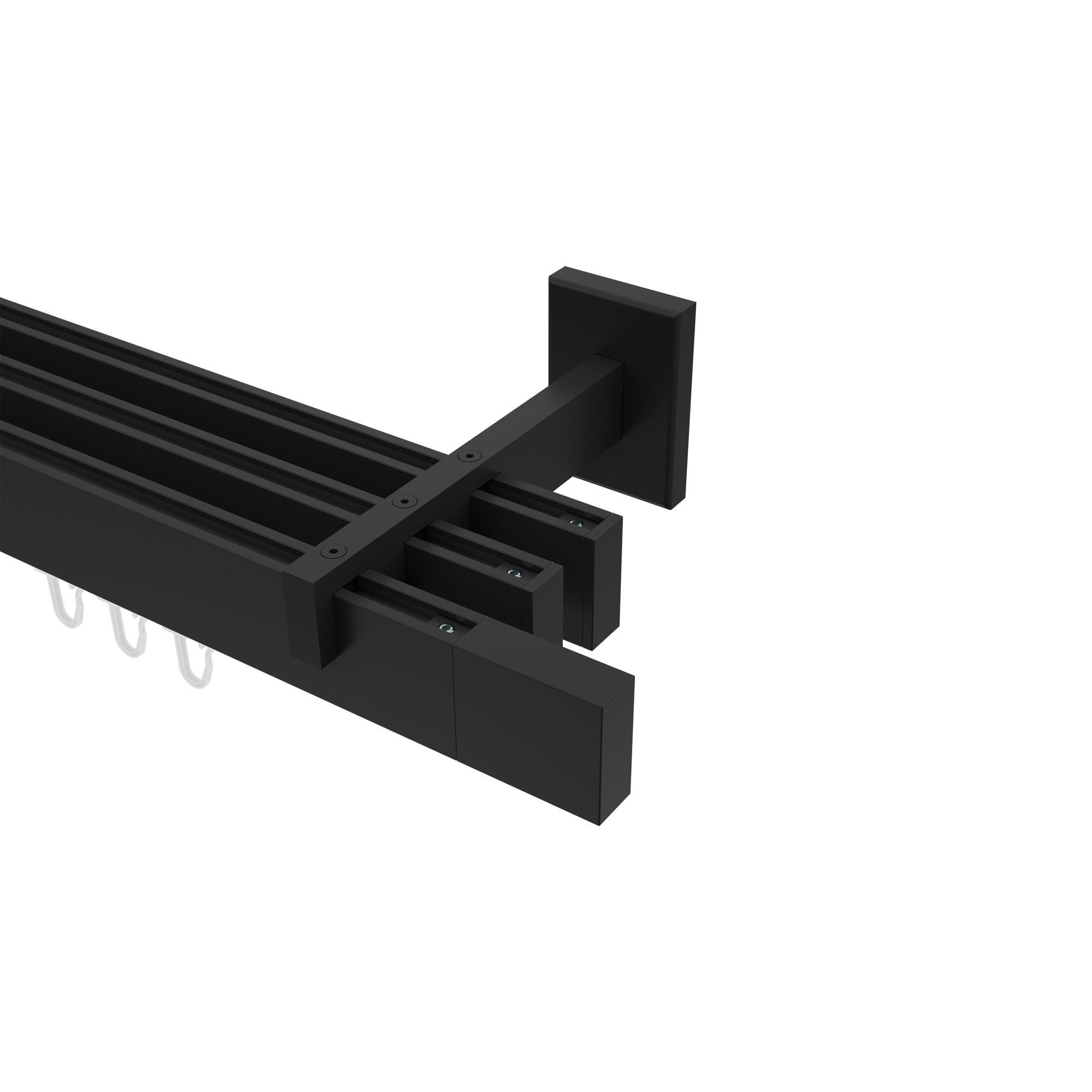 Gardinenstange Innenlauf Smartline Lox 160 Cm, 3-LäUfig, 14X35 Mm Schwarz