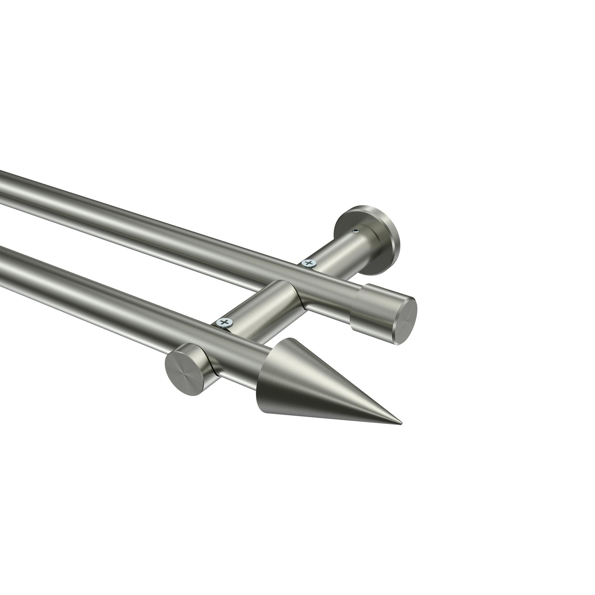 Gardinenstange Platon Savio 180 Cm, 2-LäUfig (Ohne Ringe), 20 Mm Ø Edelstahl-Optik