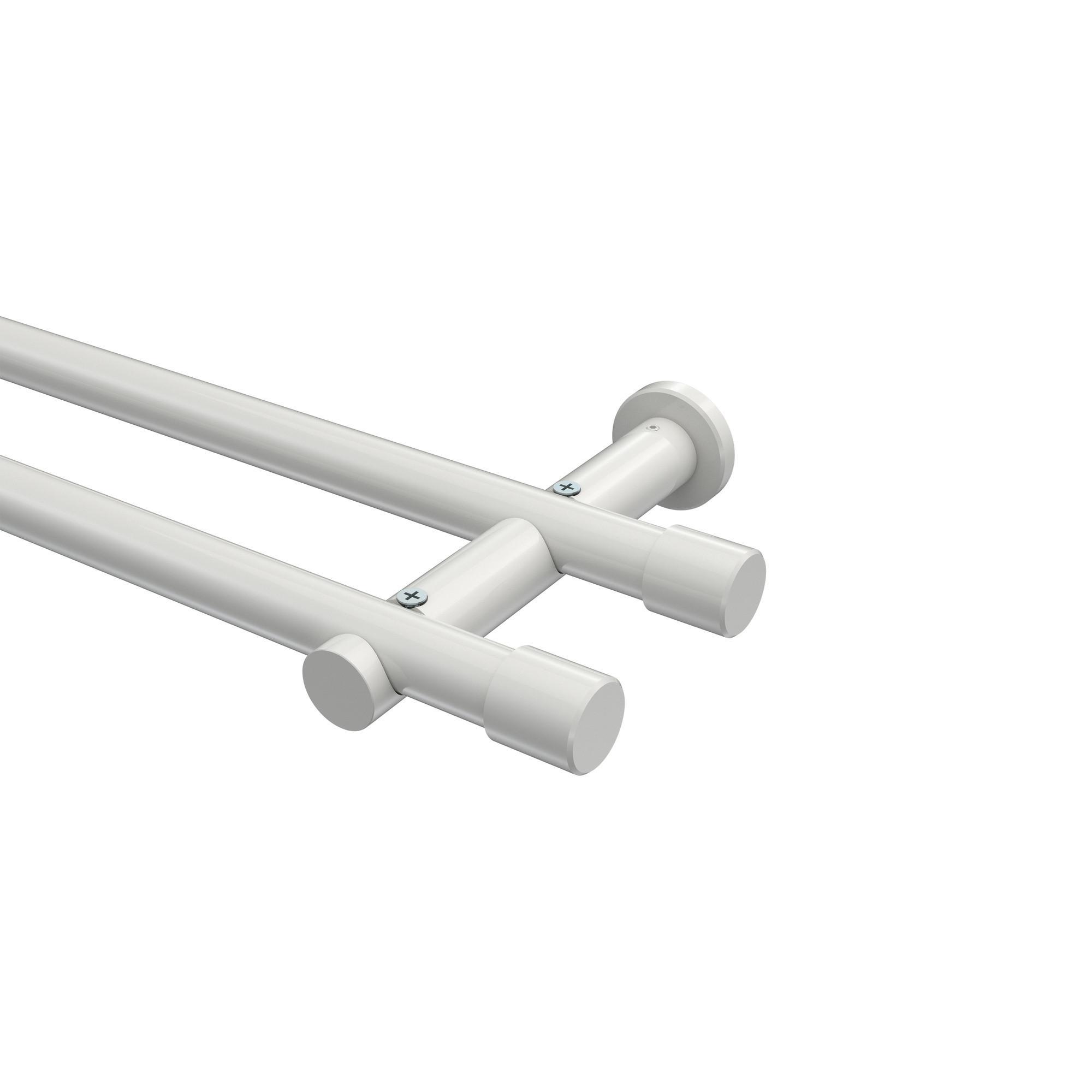 Gardinenstange Platon Santo 180 Cm, 2-LäUfig (Ohne Ringe), 20 Mm Ø Weiß