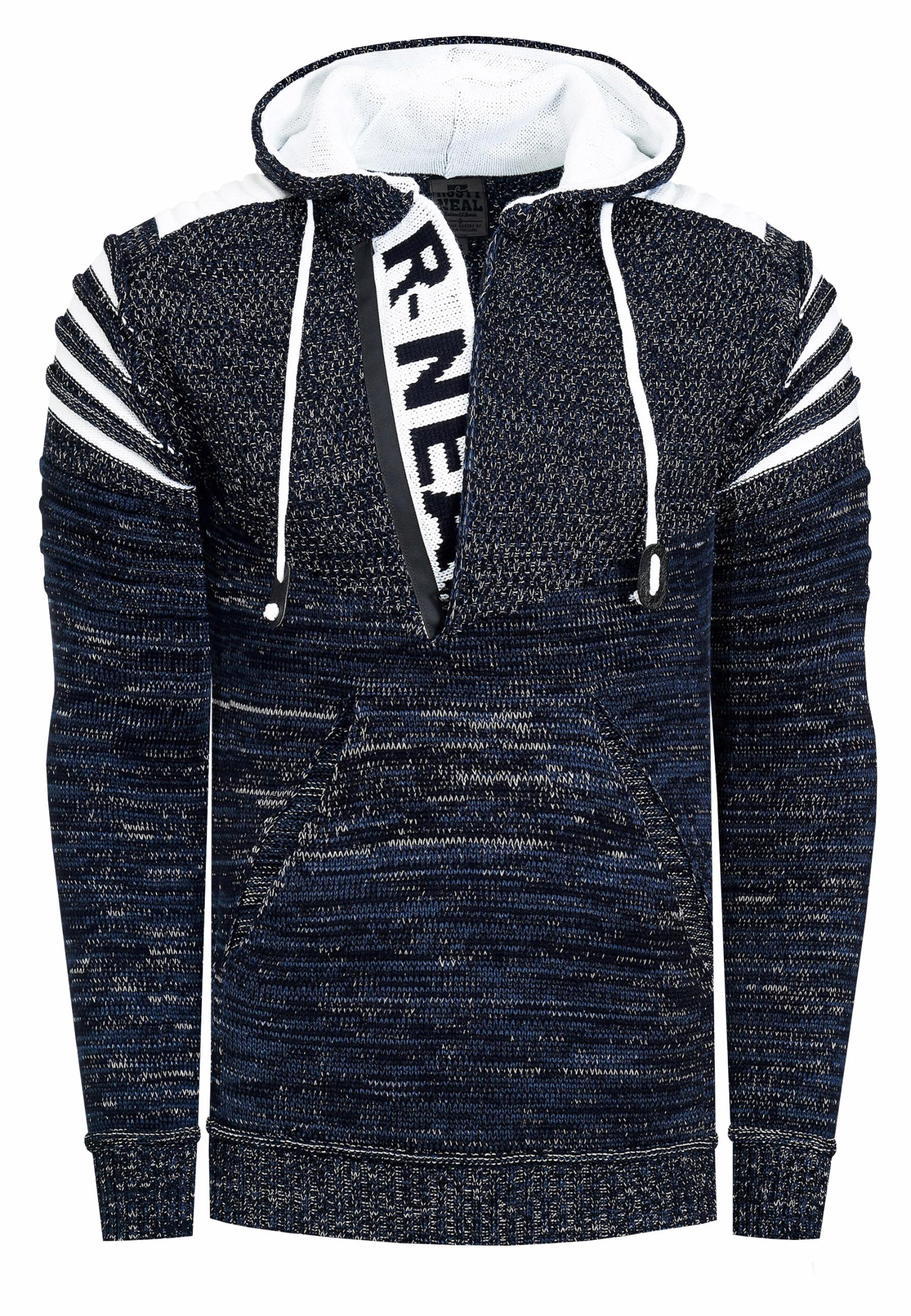 1/2 Zip Grobstrick Future Kapuzen-Pullover
