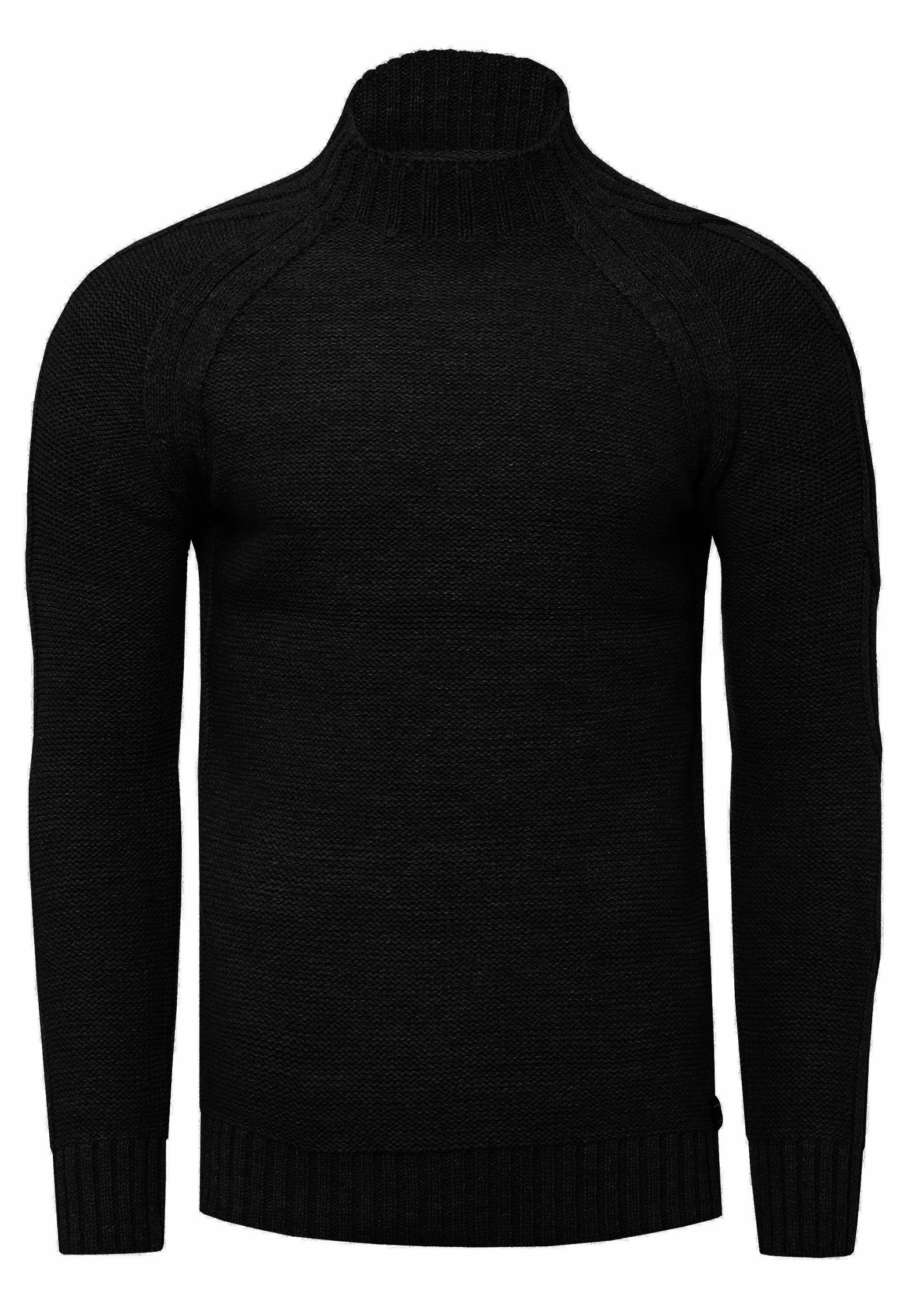 Grobstrick Einfarbiger Stehkragen-Pullover