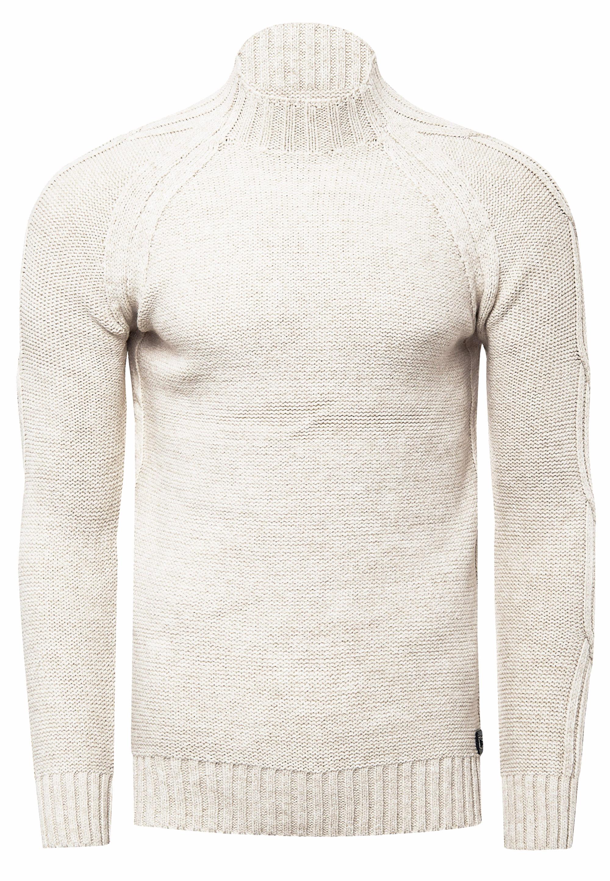 Grobstrick Einfarbiger Stehkragen-Pullover
