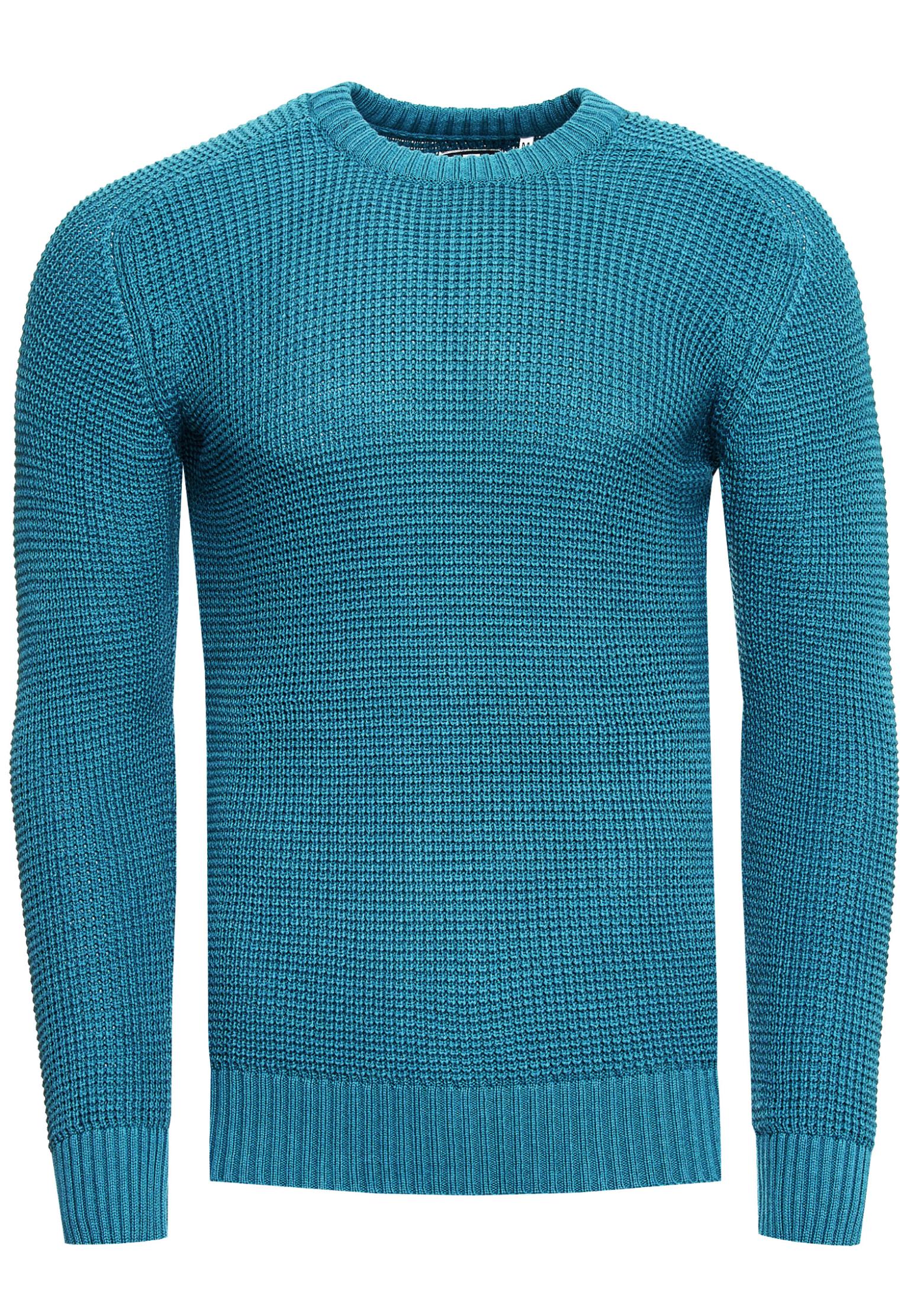 Grobstrick Slim Fit Rundhals-Pullover