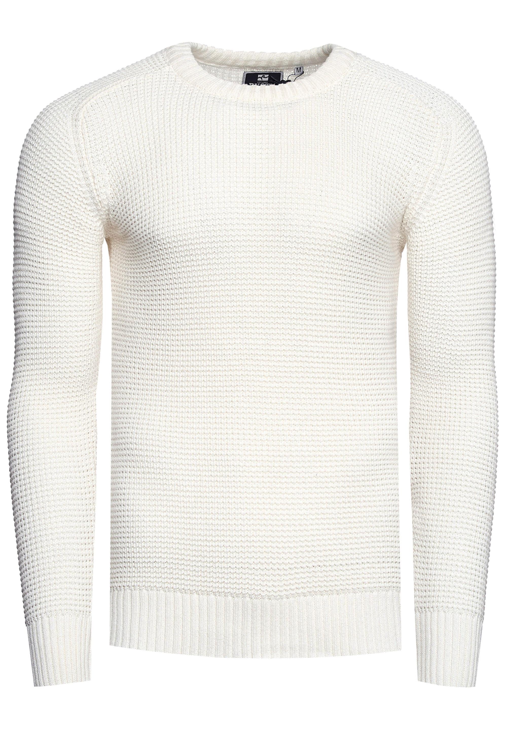 Grobstrick Slim Fit Rundhals-Pullover