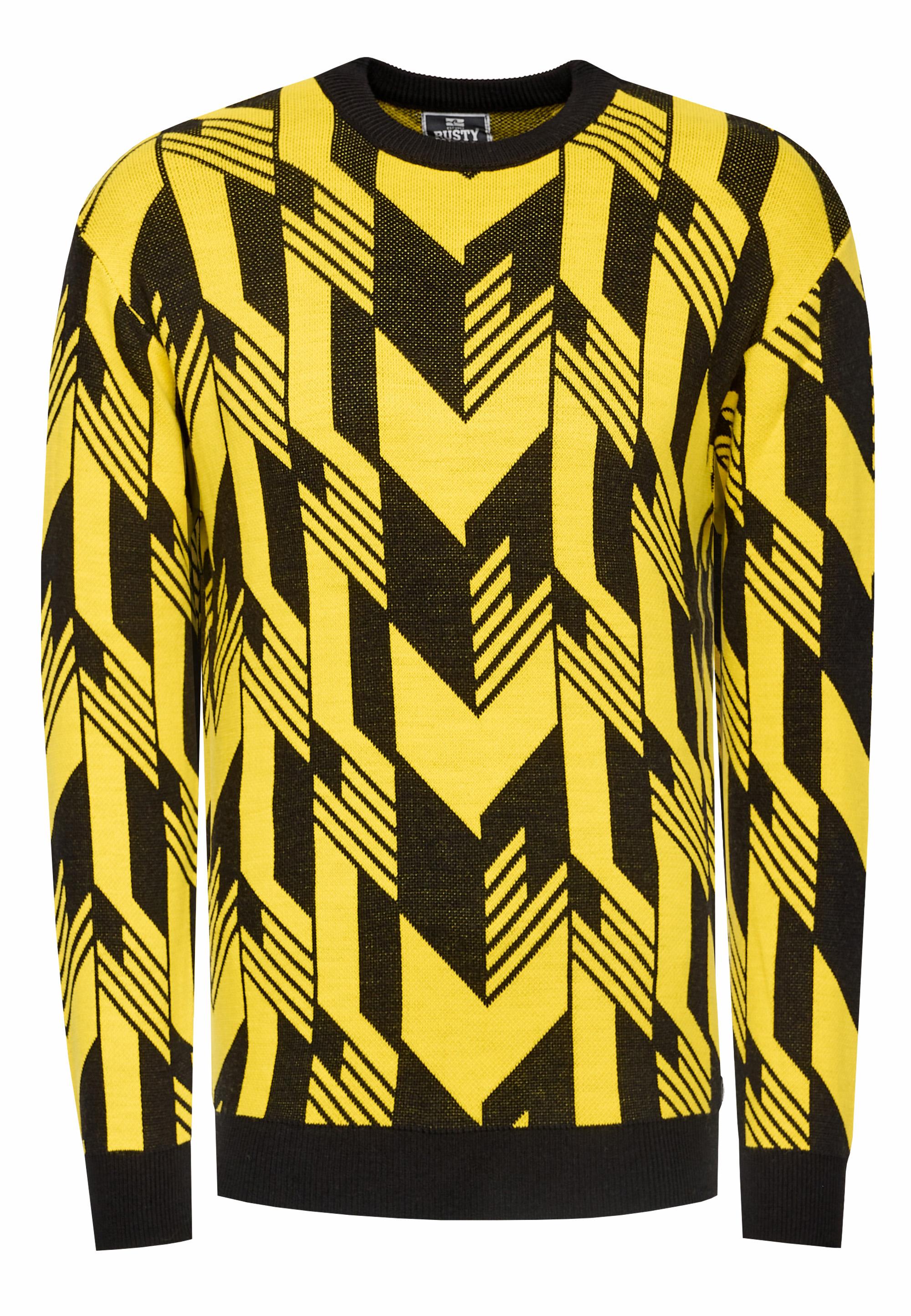 Kontrast Feinstrick Rundhals-Pullover