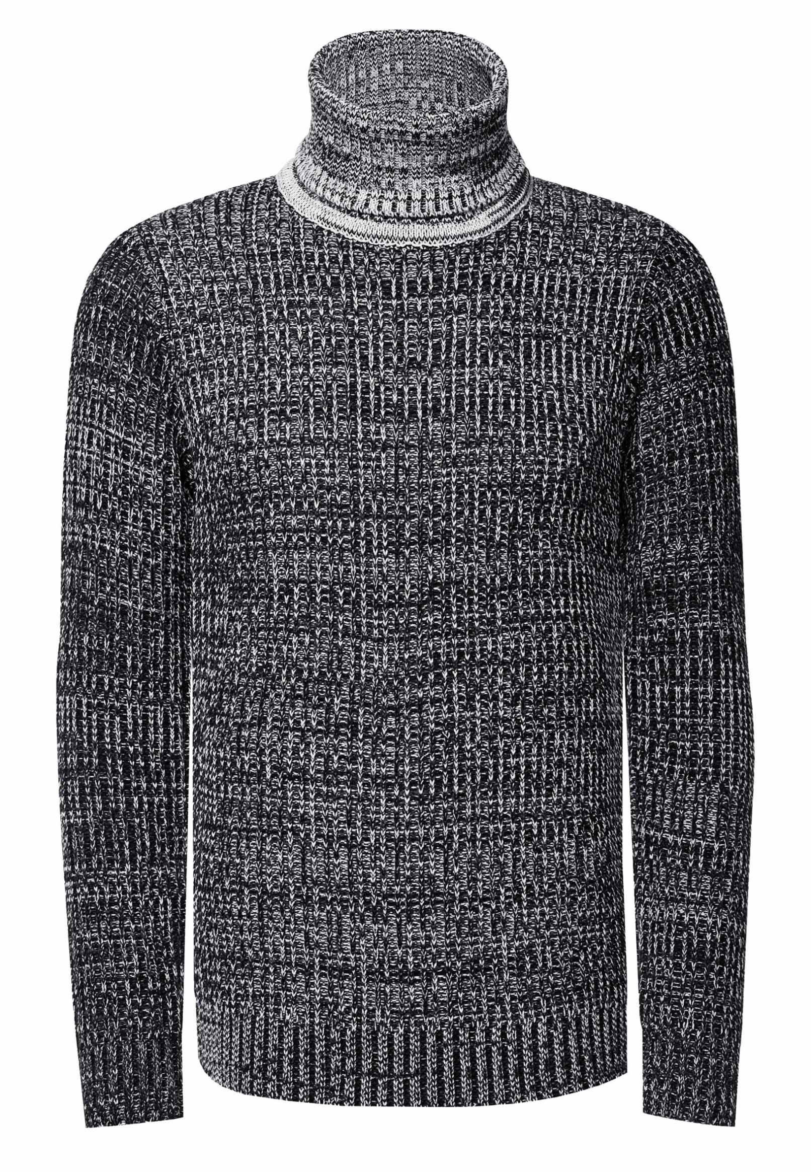 Schwerer Grobstrick Rollkragen-Pullover