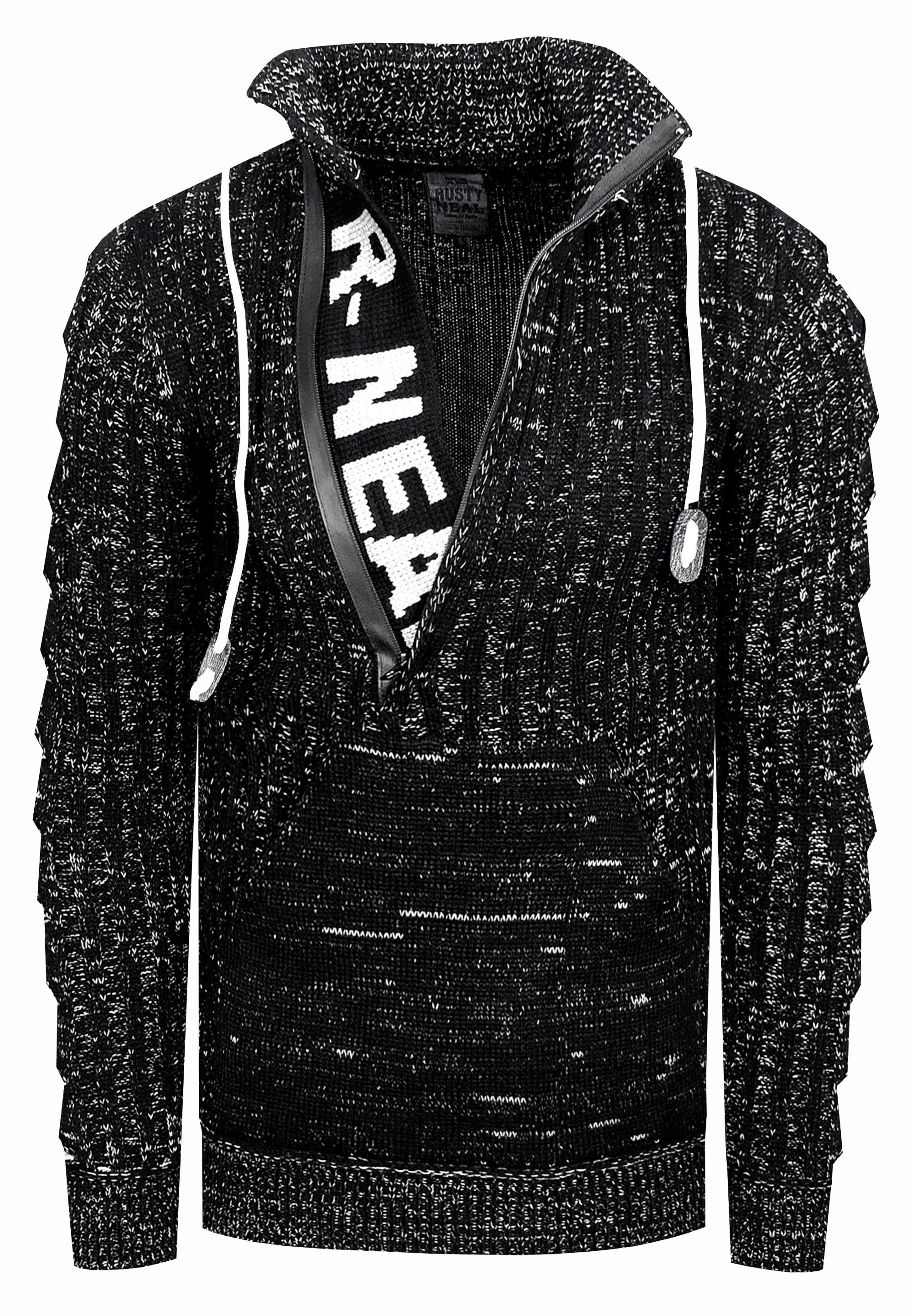 1/2 Zip Grobstrick Stehkragen-Pullover