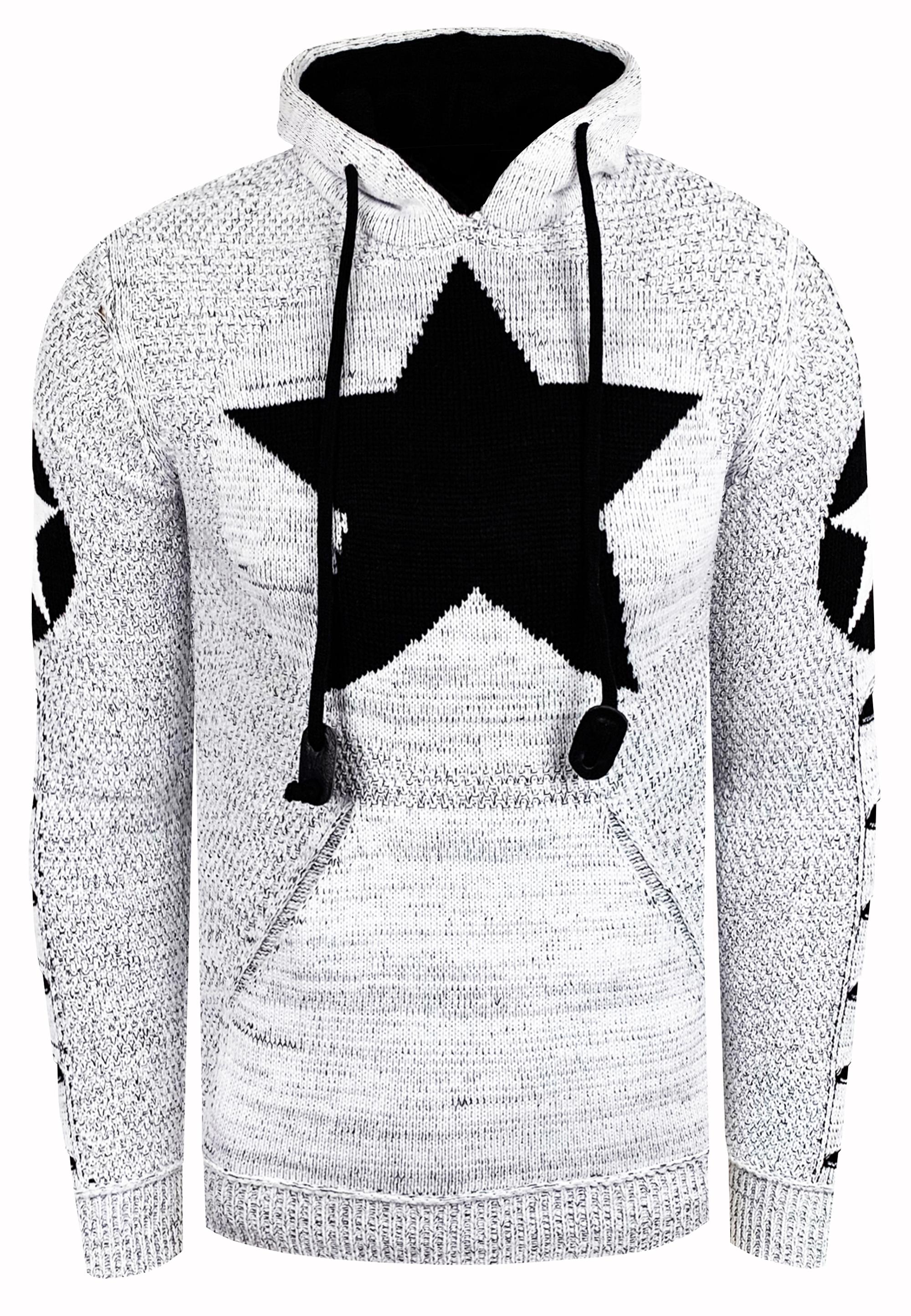 Grobstrick Comic Kapuzen-Pullover