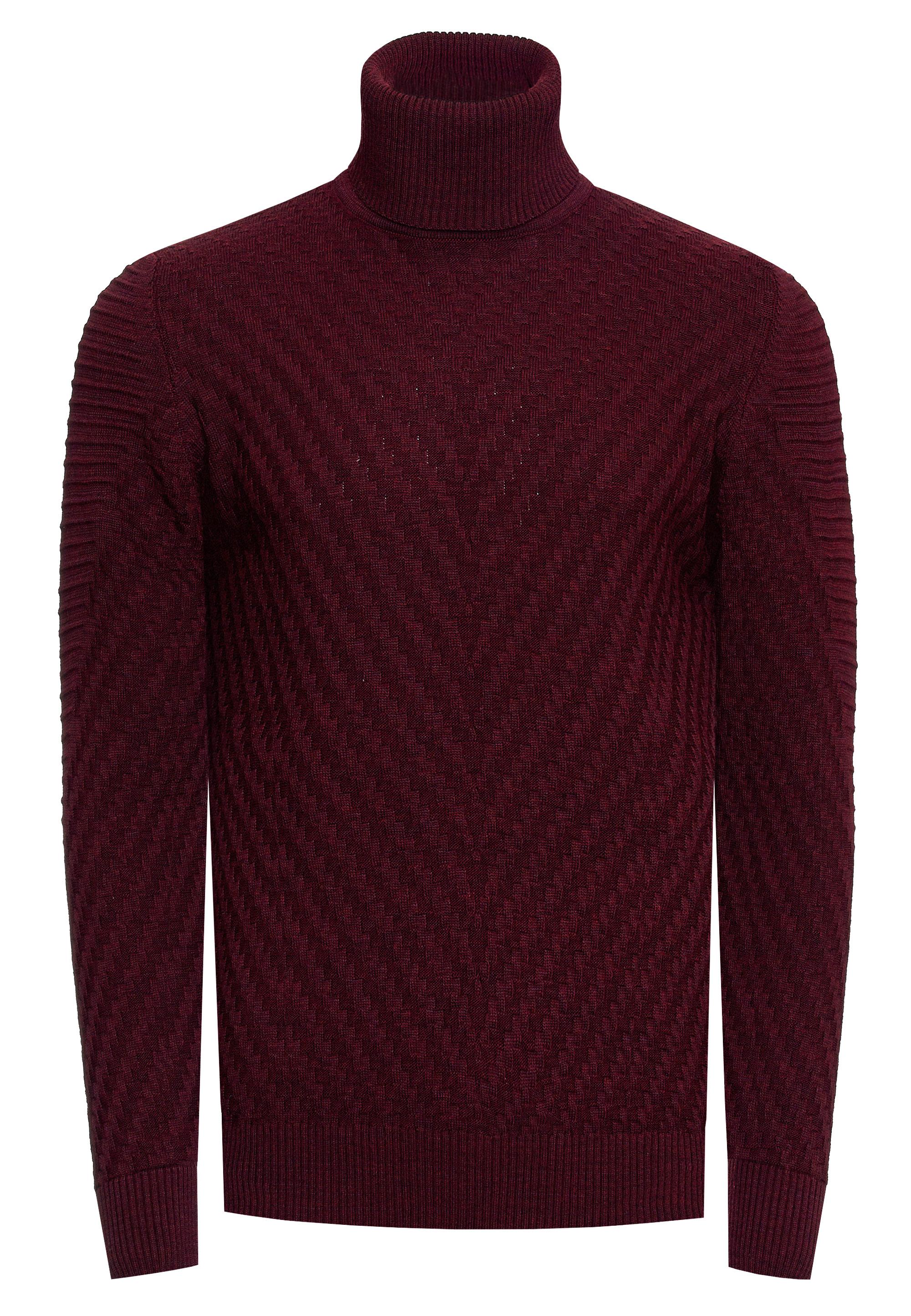 Feinstrick Mit V-Muster Rollkragen-Pullover