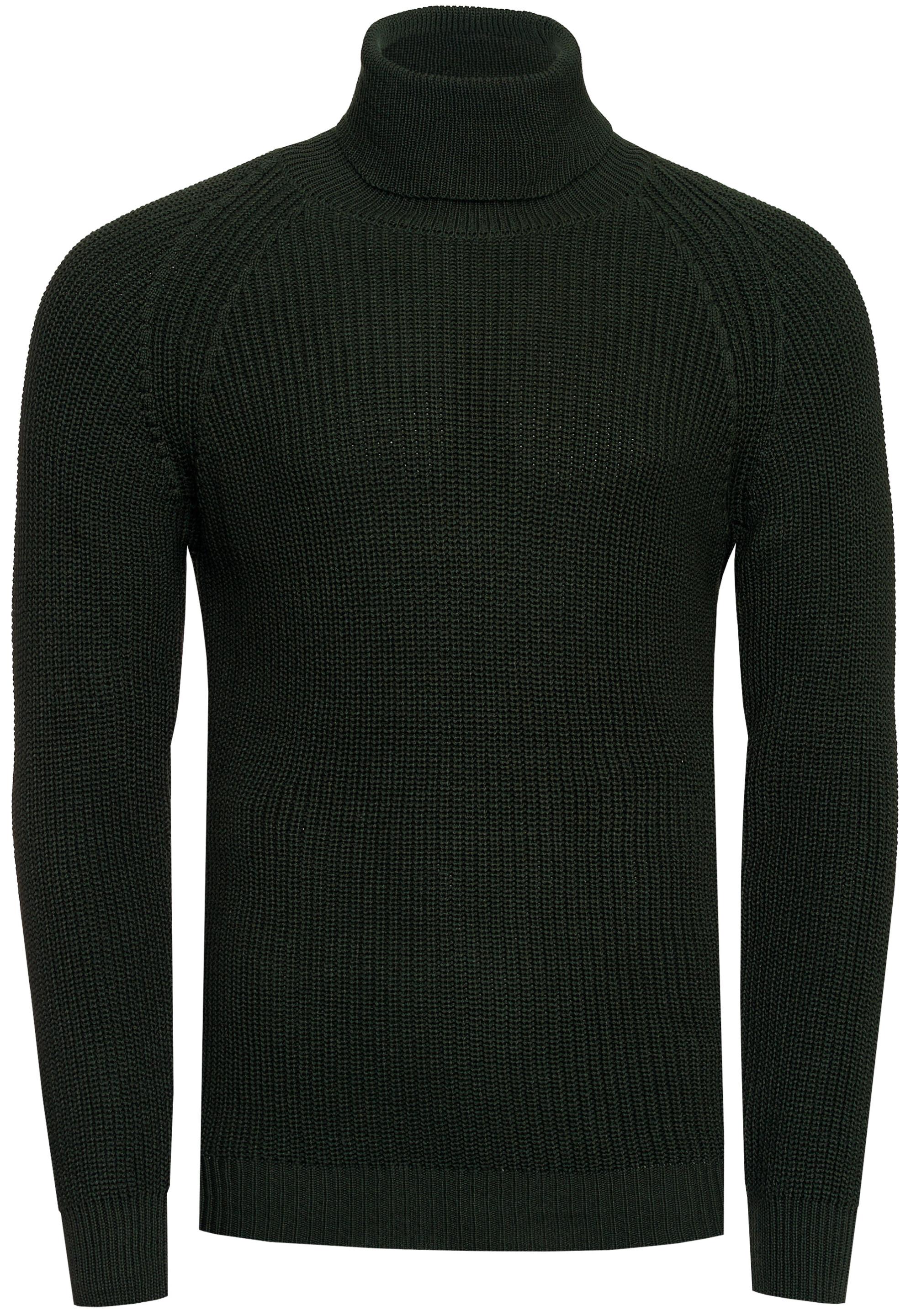 Grobstrick Slim Fit Rollkragen-Pullover