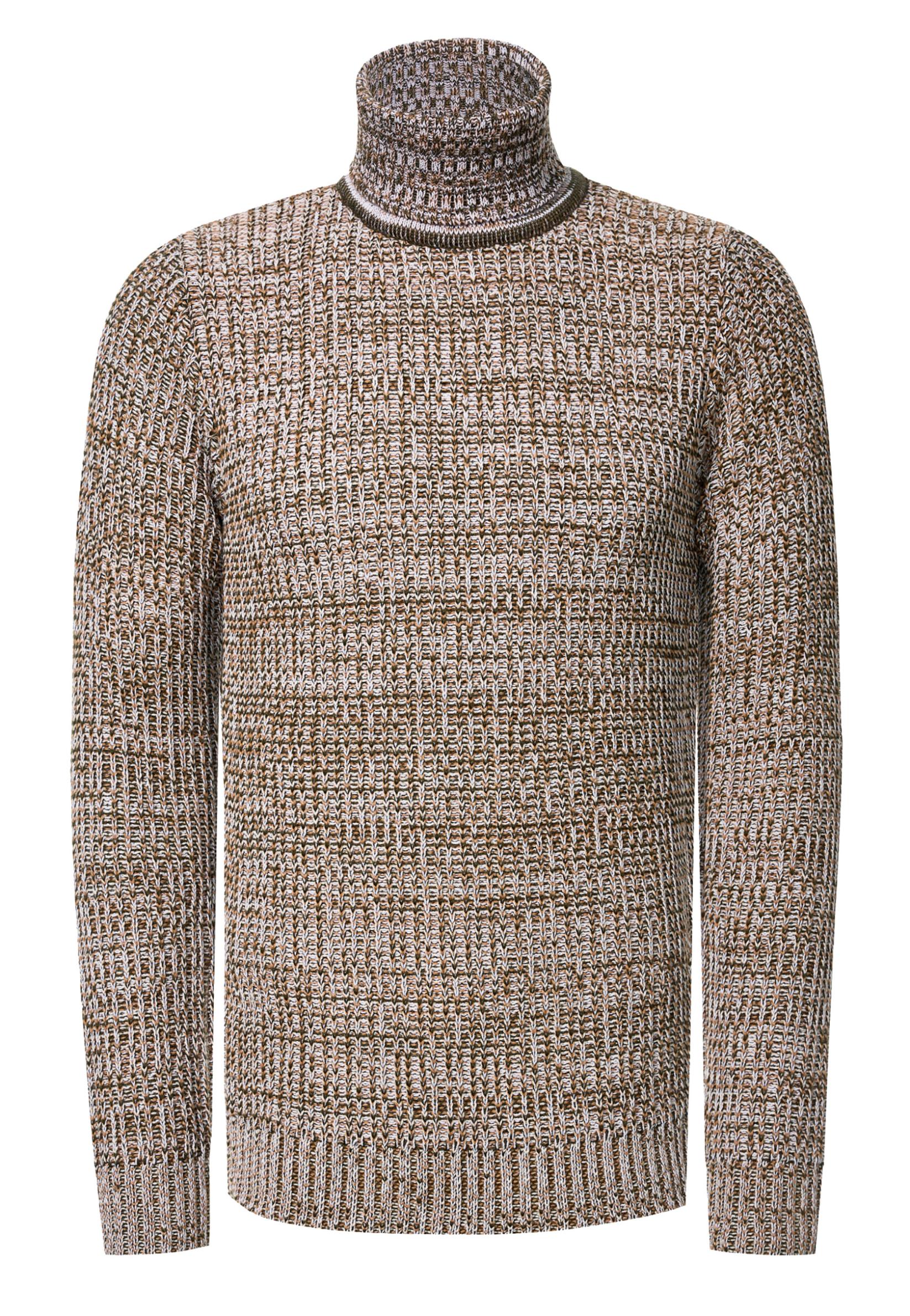 Schwerer Grobstrick Rollkragen-Pullover