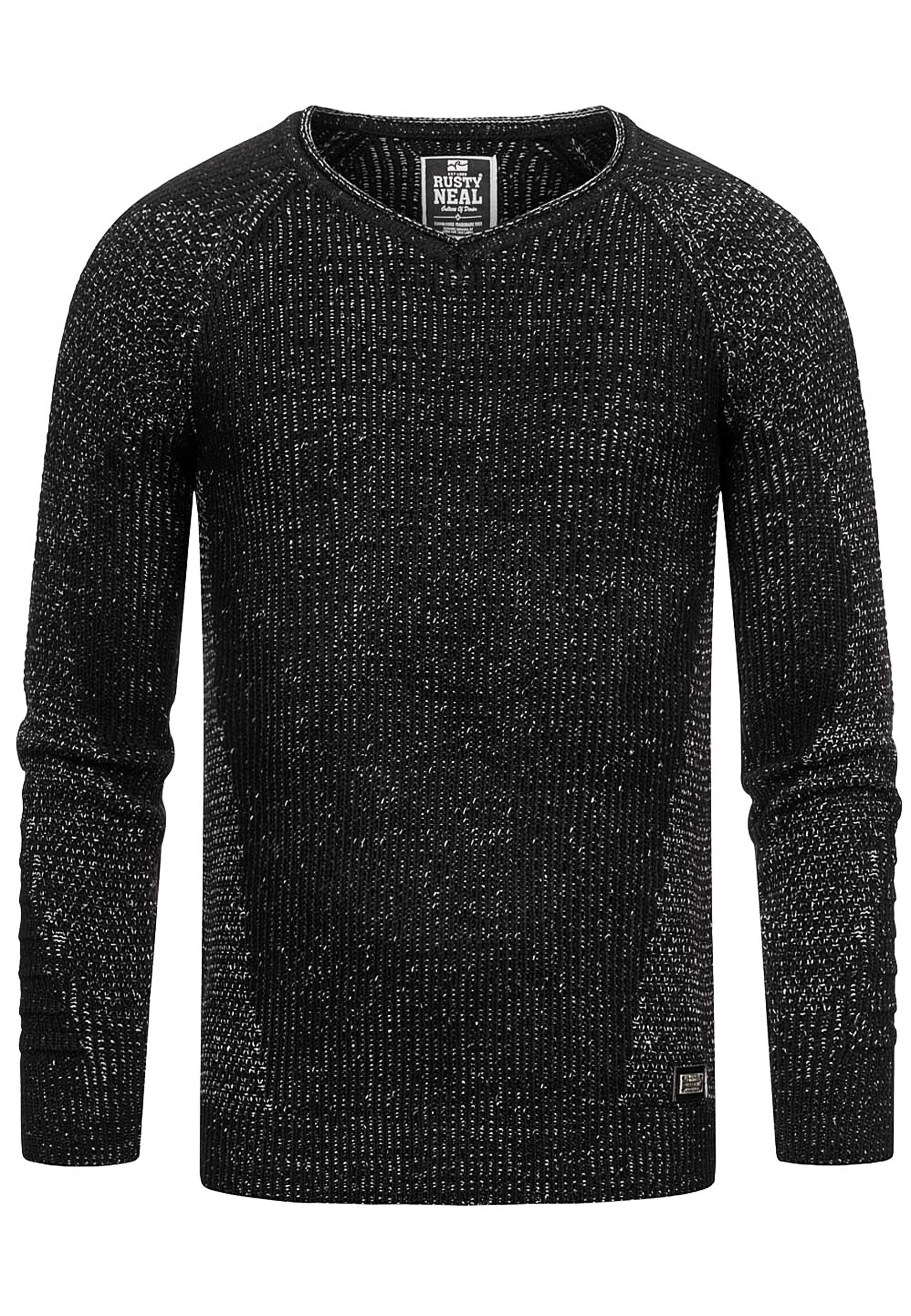 Grobstrick Slim Fit V-Neck-Pullover