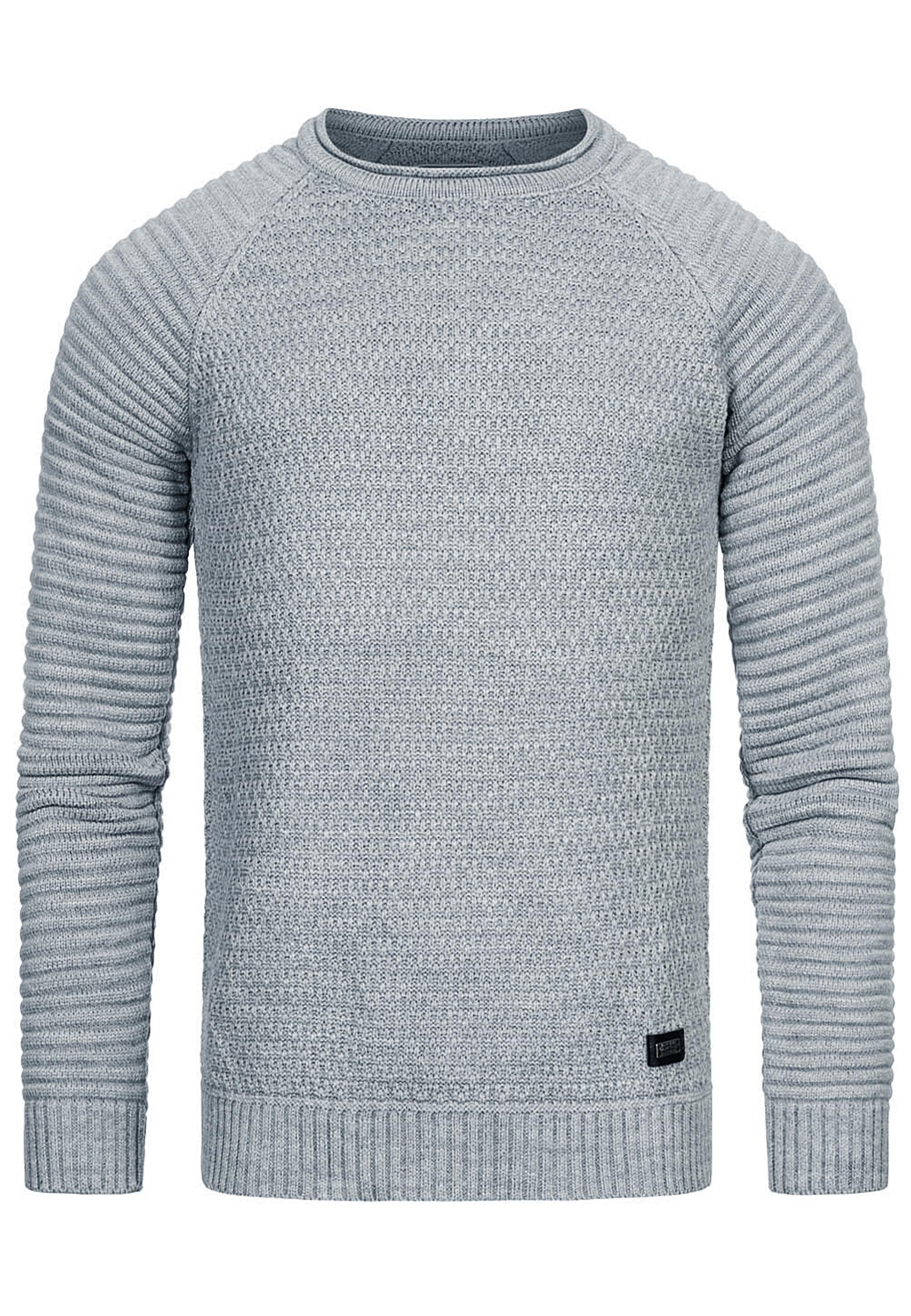 Schwerer Biker Grobstrick Rundhals-Pullover