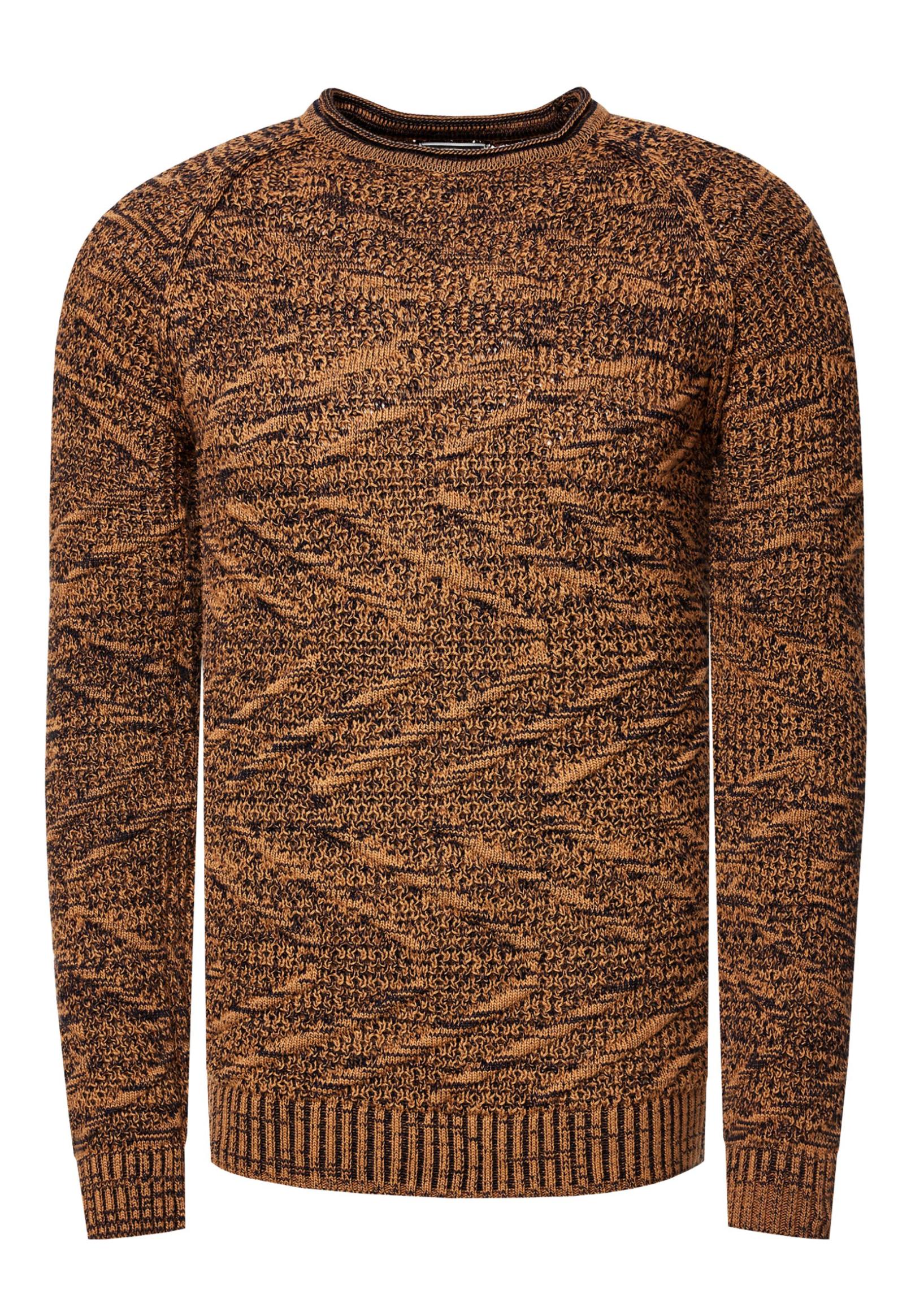 Strick Mit Muster Rundhals-Pullover