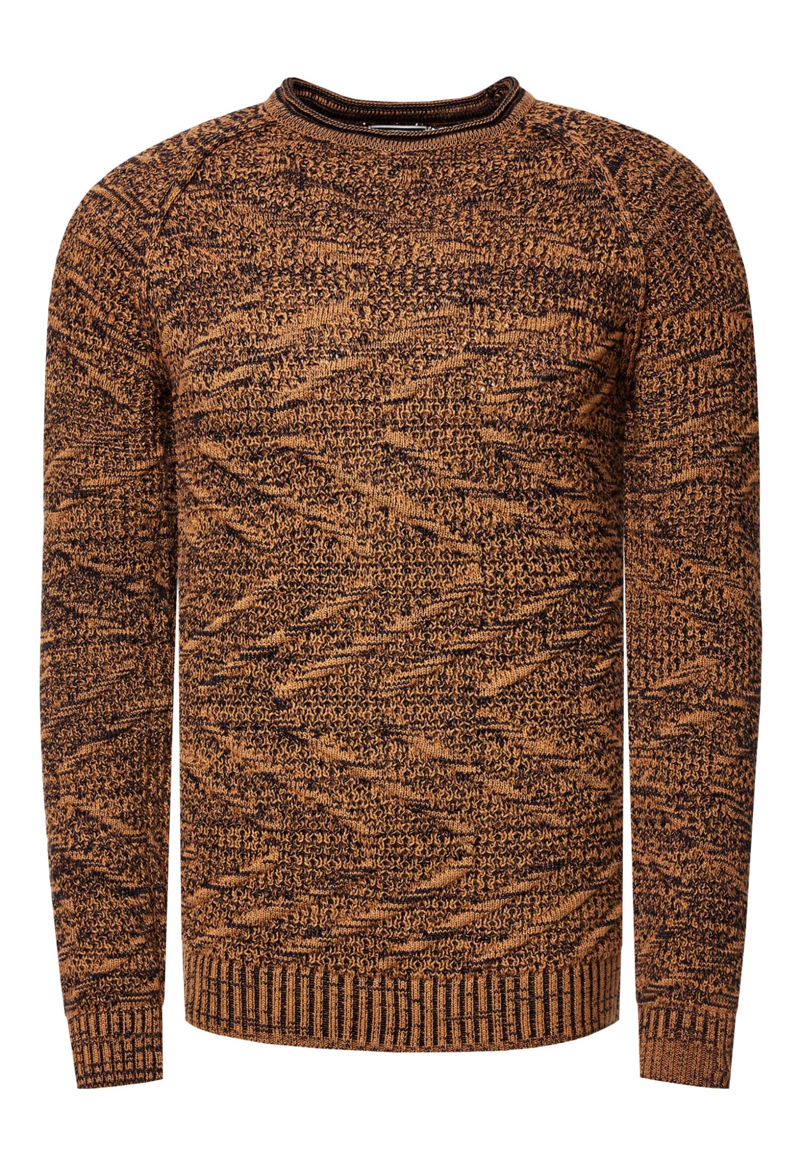Strick Mit Muster Rundhals-Pullover