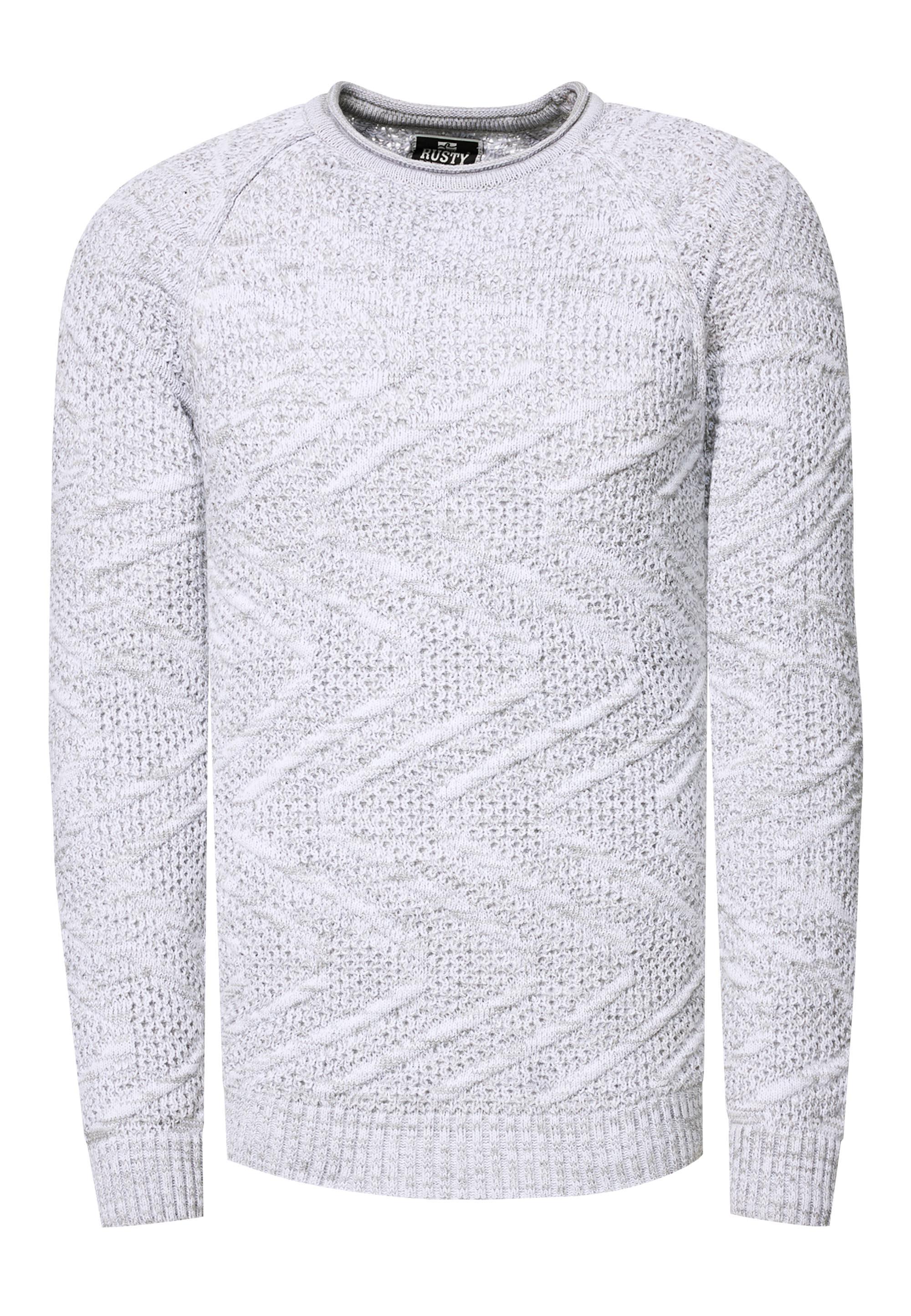 Strick Mit Muster Rundhals-Pullover