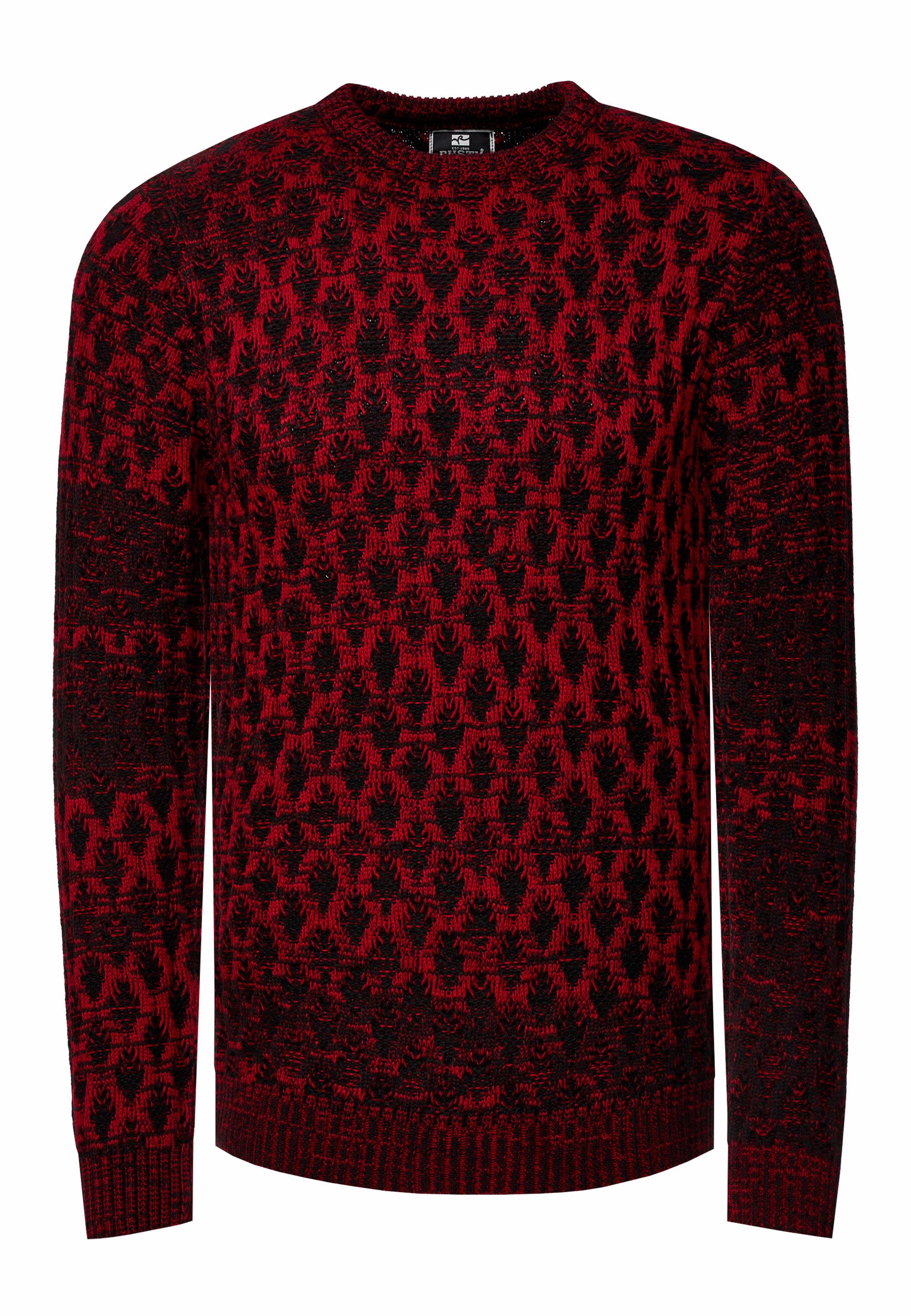 Used-Look Karomuster Rundhals-Pullover