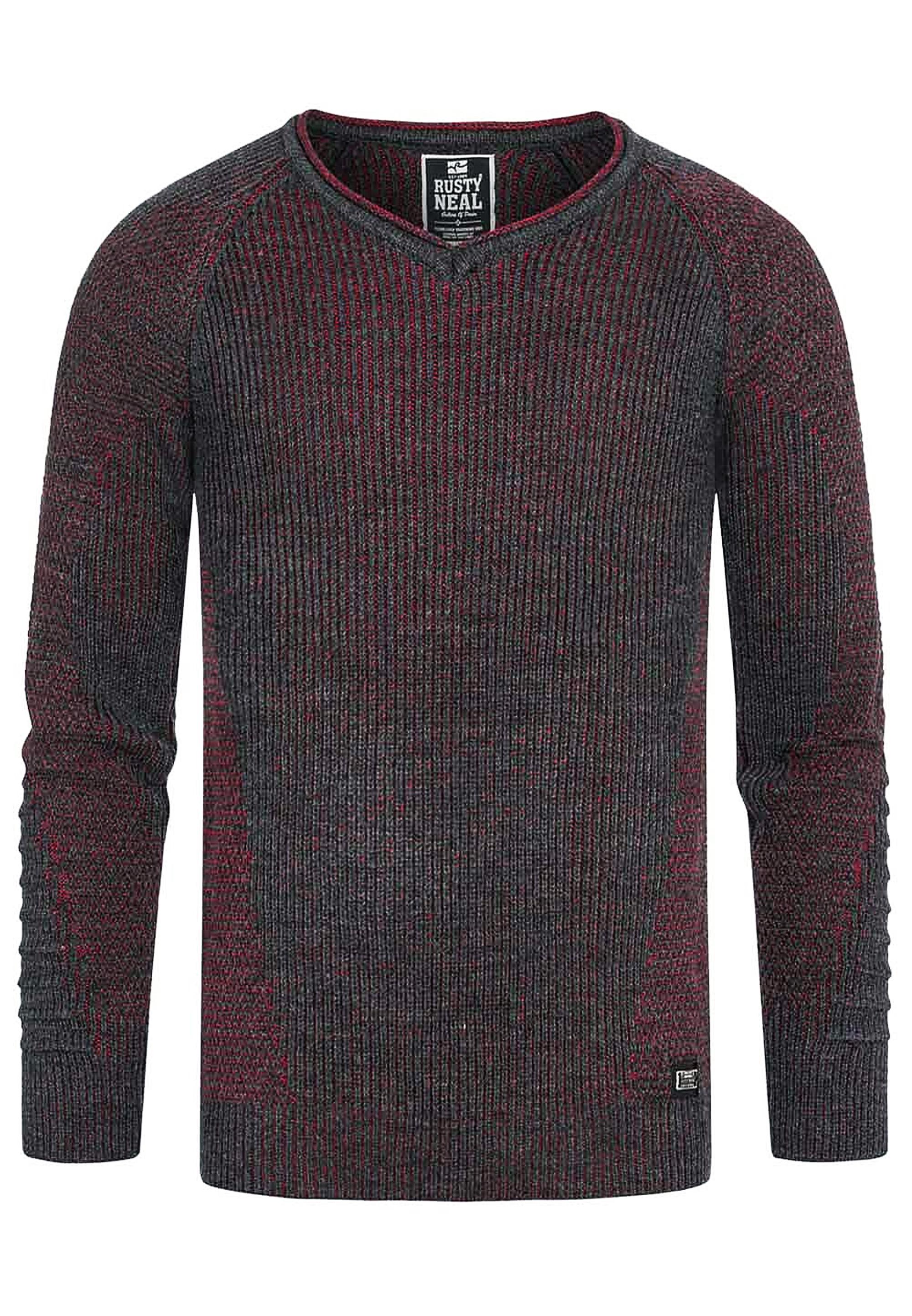 Grobstrick Slim Fit V-Neck-Pullover