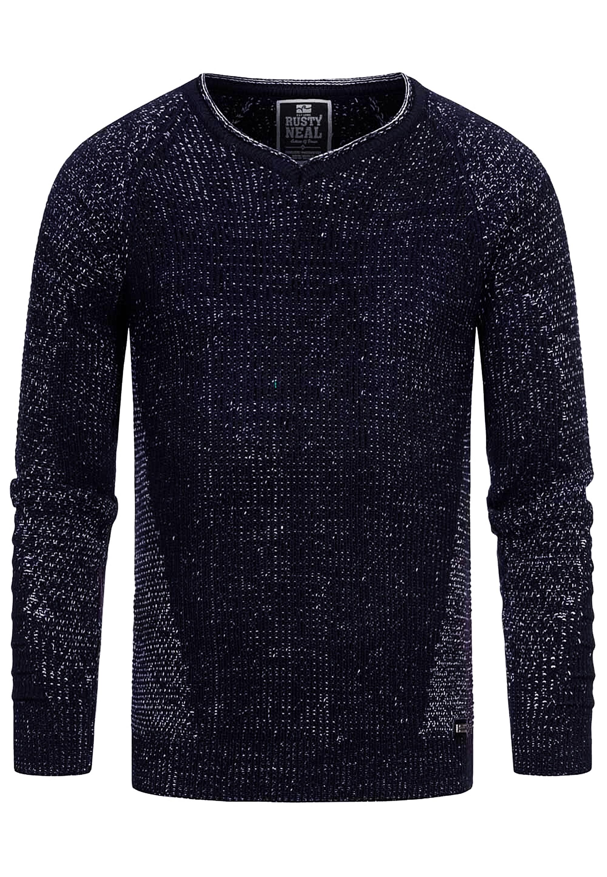 Grobstrick Slim Fit V-Neck-Pullover
