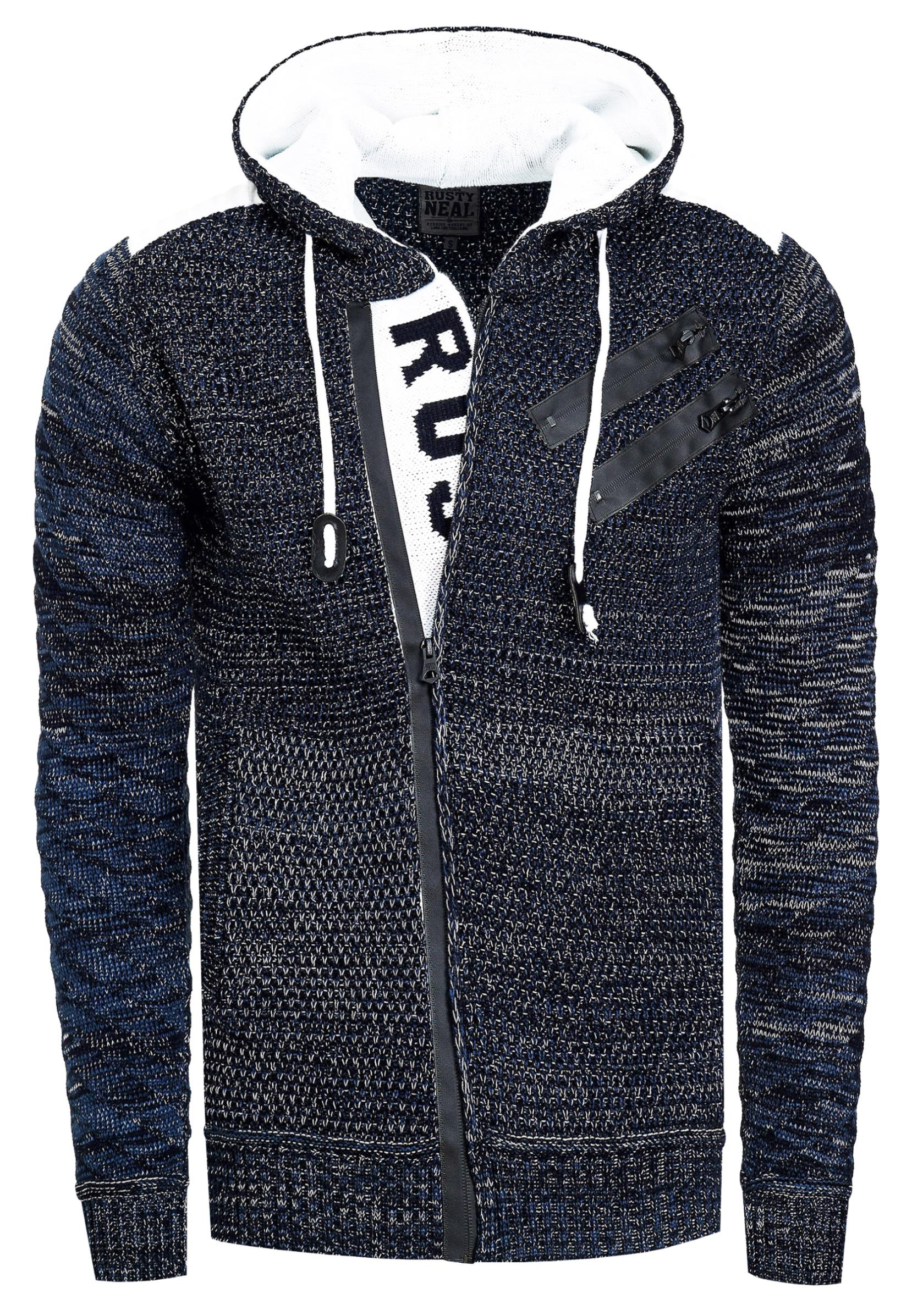 Full Zip Grobstrick Kapuzen-Strick-Jacke