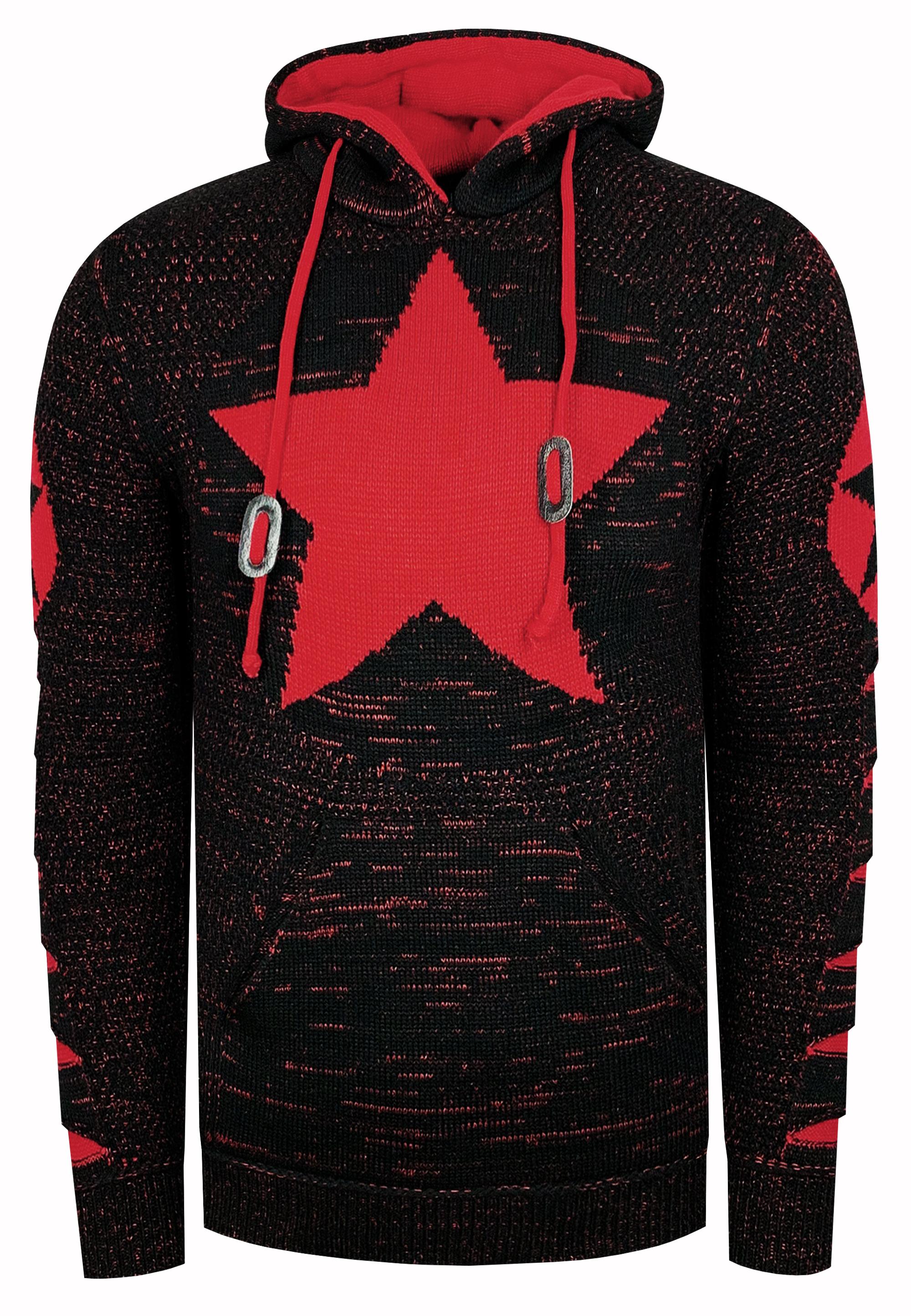 Grobstrick Comic Kapuzen-Pullover