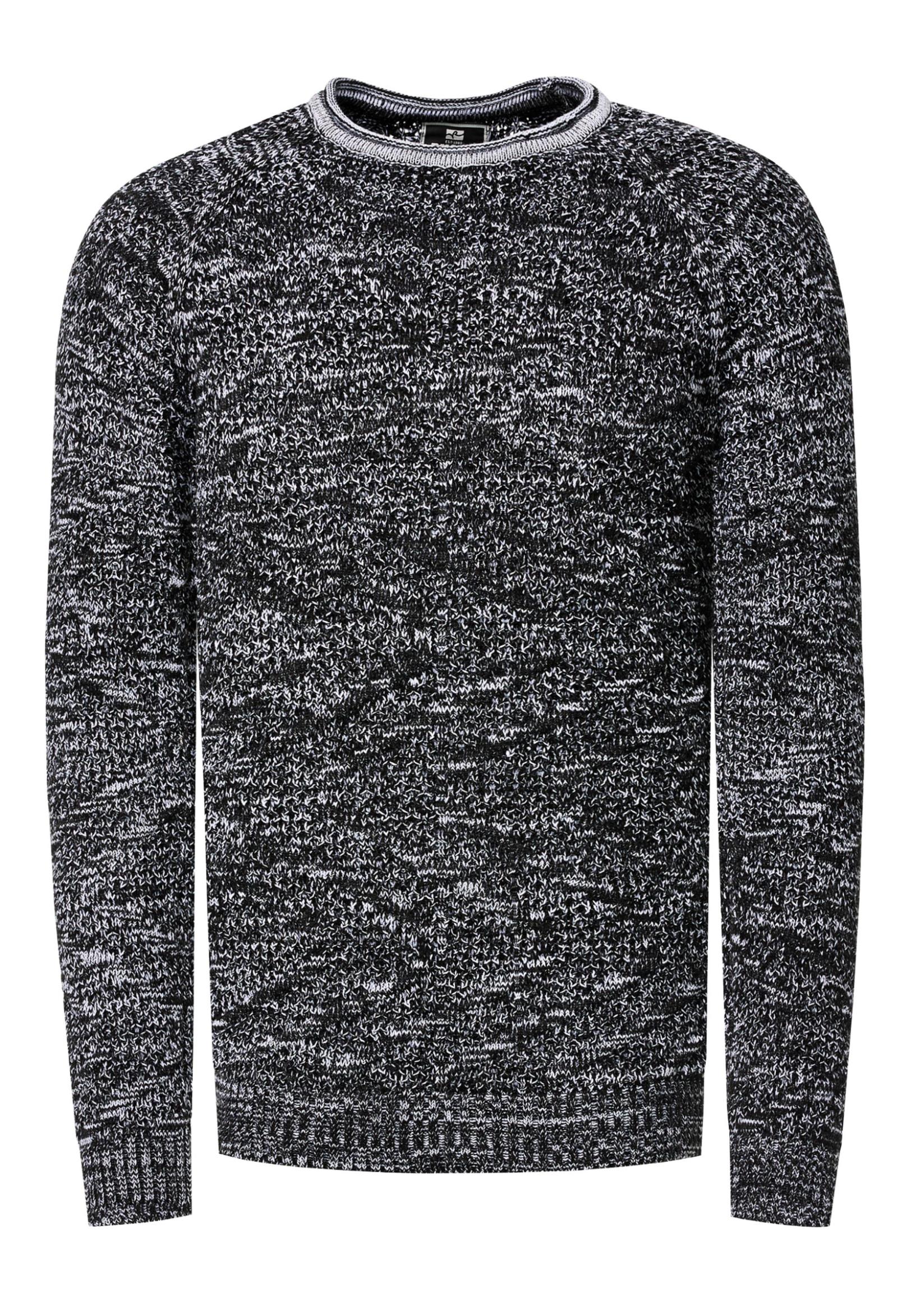 Strick Mit Muster Rundhals-Pullover
