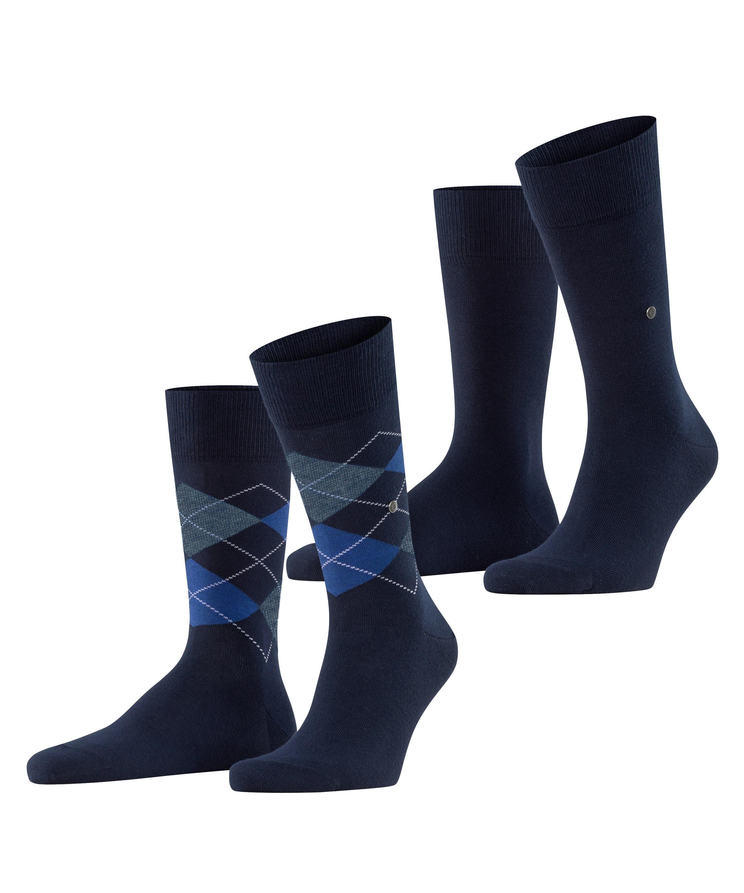 Socken Burlington "Everyday Argyle Mix", Herren, Gr. 40-46, Marine, Baumwollmischung, Argyle-Muster, Normal, Socken Socken, Atmungsaktiv, EinheitsgrößE 40-46, Argyle-Muster