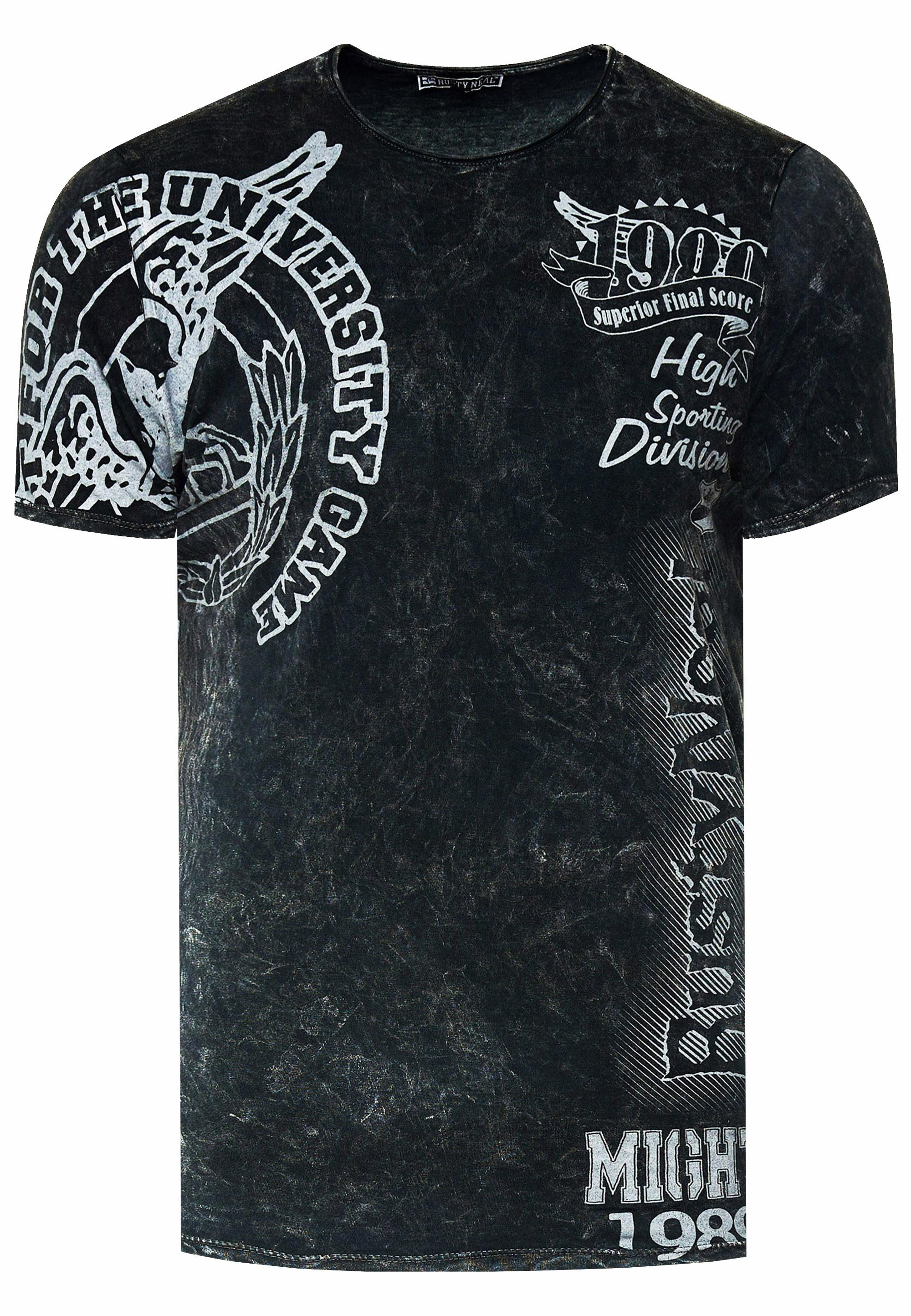 Acid Washed T-Shirt Mit Prints