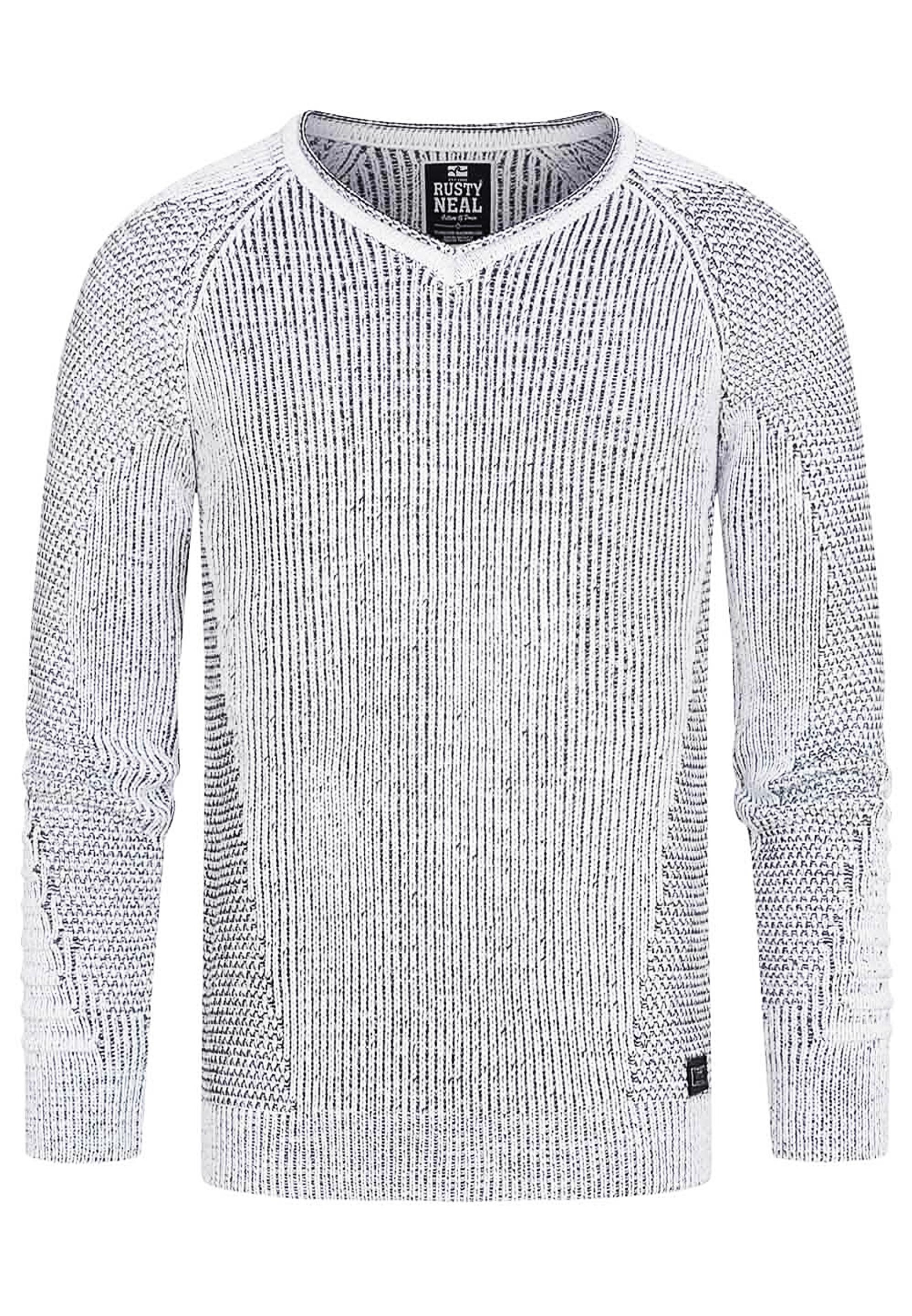 Grobstrick Slim Fit V-Neck-Pullover
