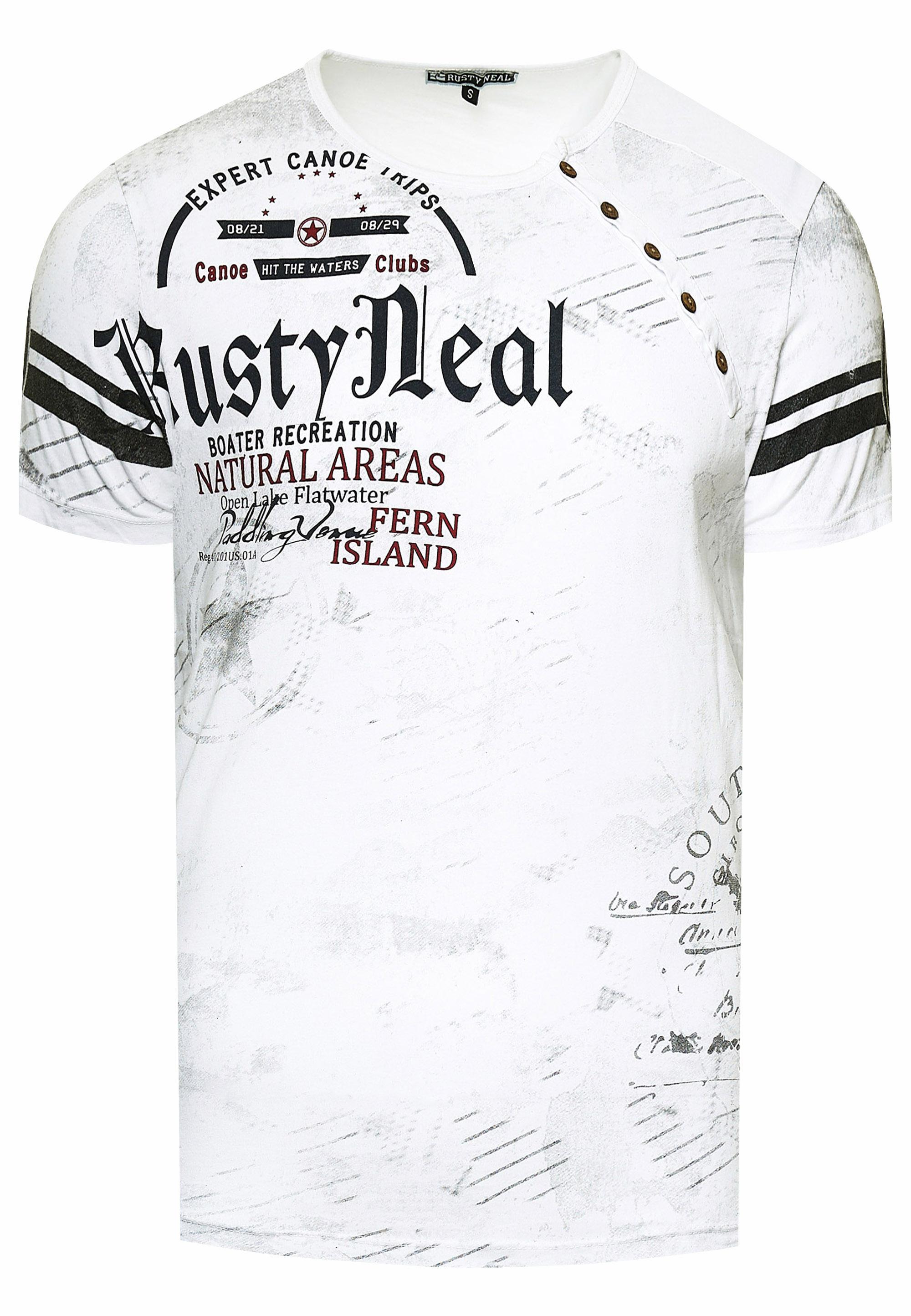 T-Shirt Mit Seitlicher Knopfleiste Und Logo-Print
