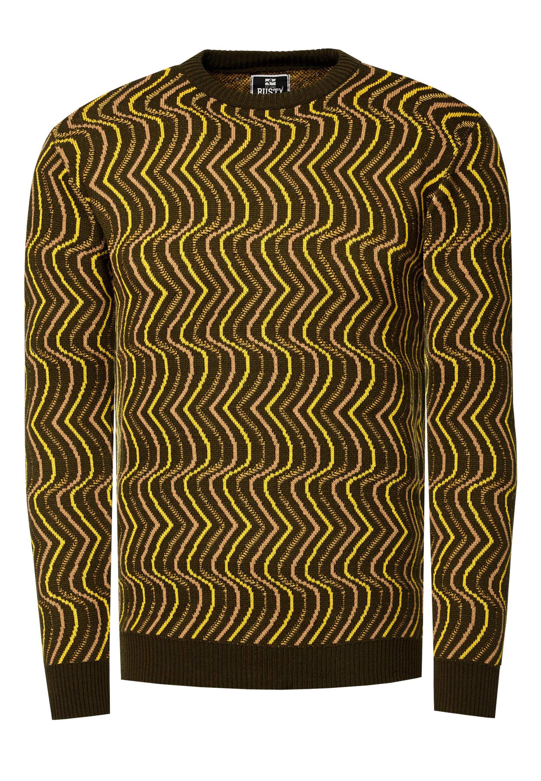 80Er-Design Feinstrick Rundhals-Pullover