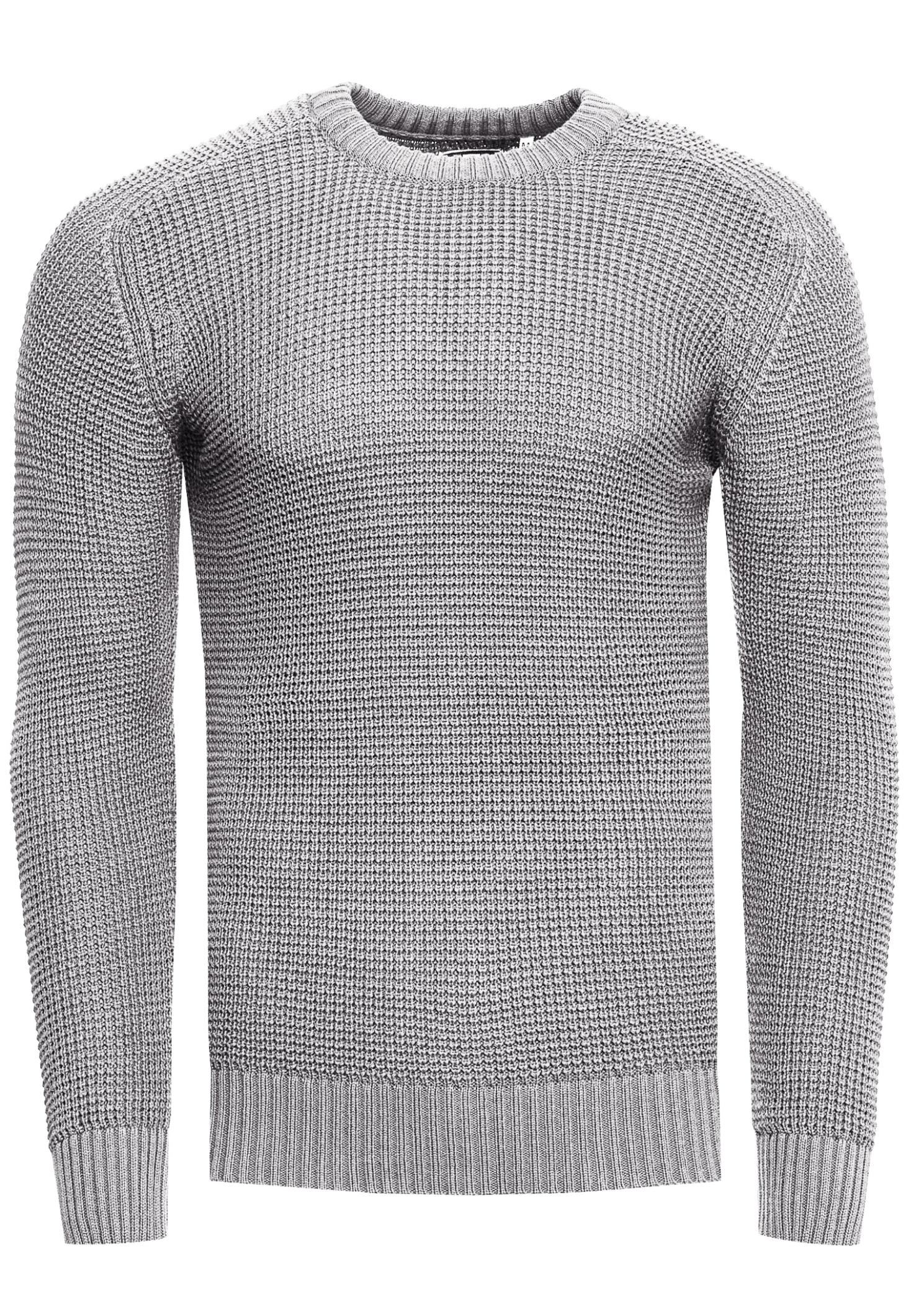 Grobstrick Slim Fit Rundhals-Pullover