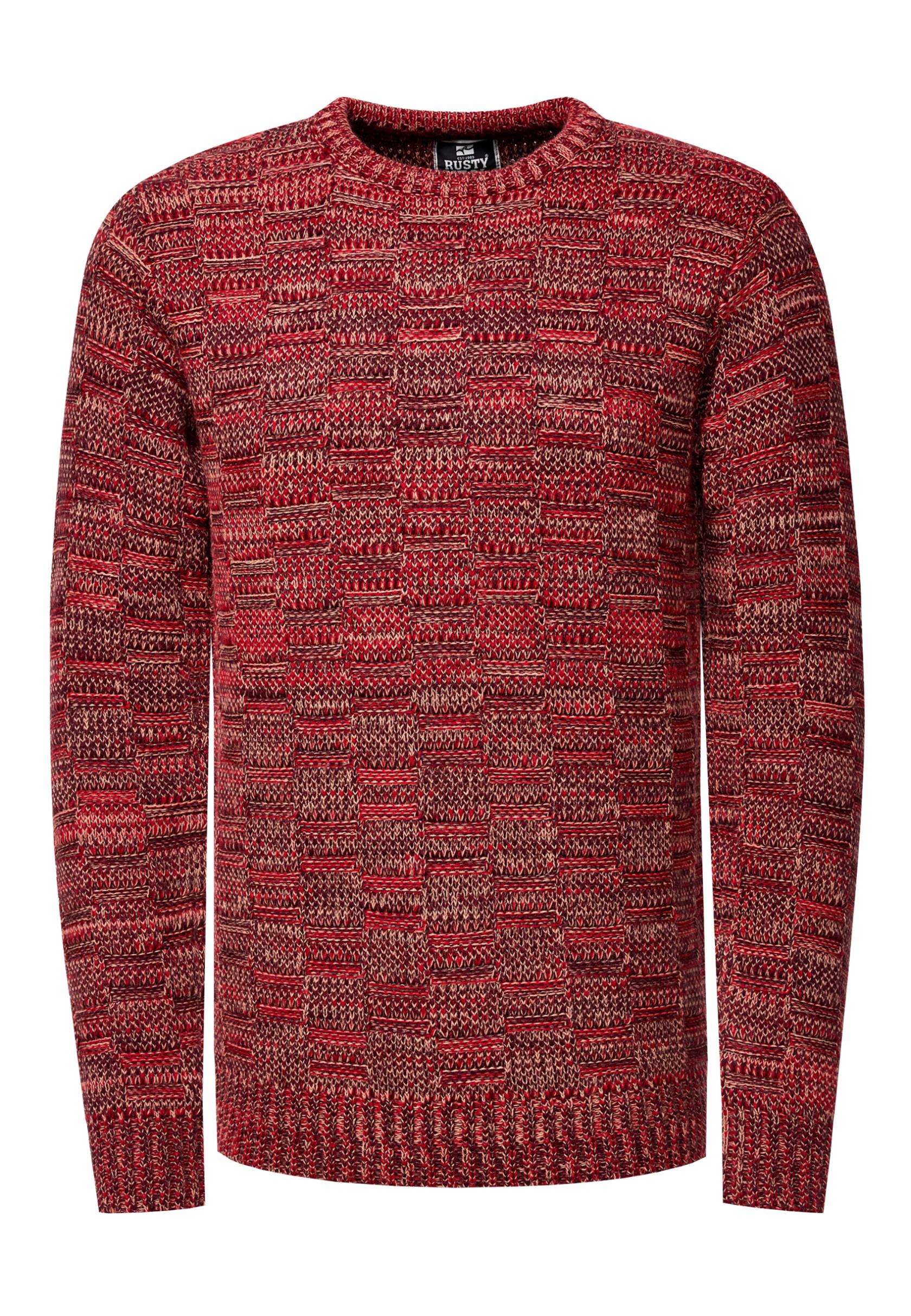 Kontrast Grobstrick Rundhals-Pullover