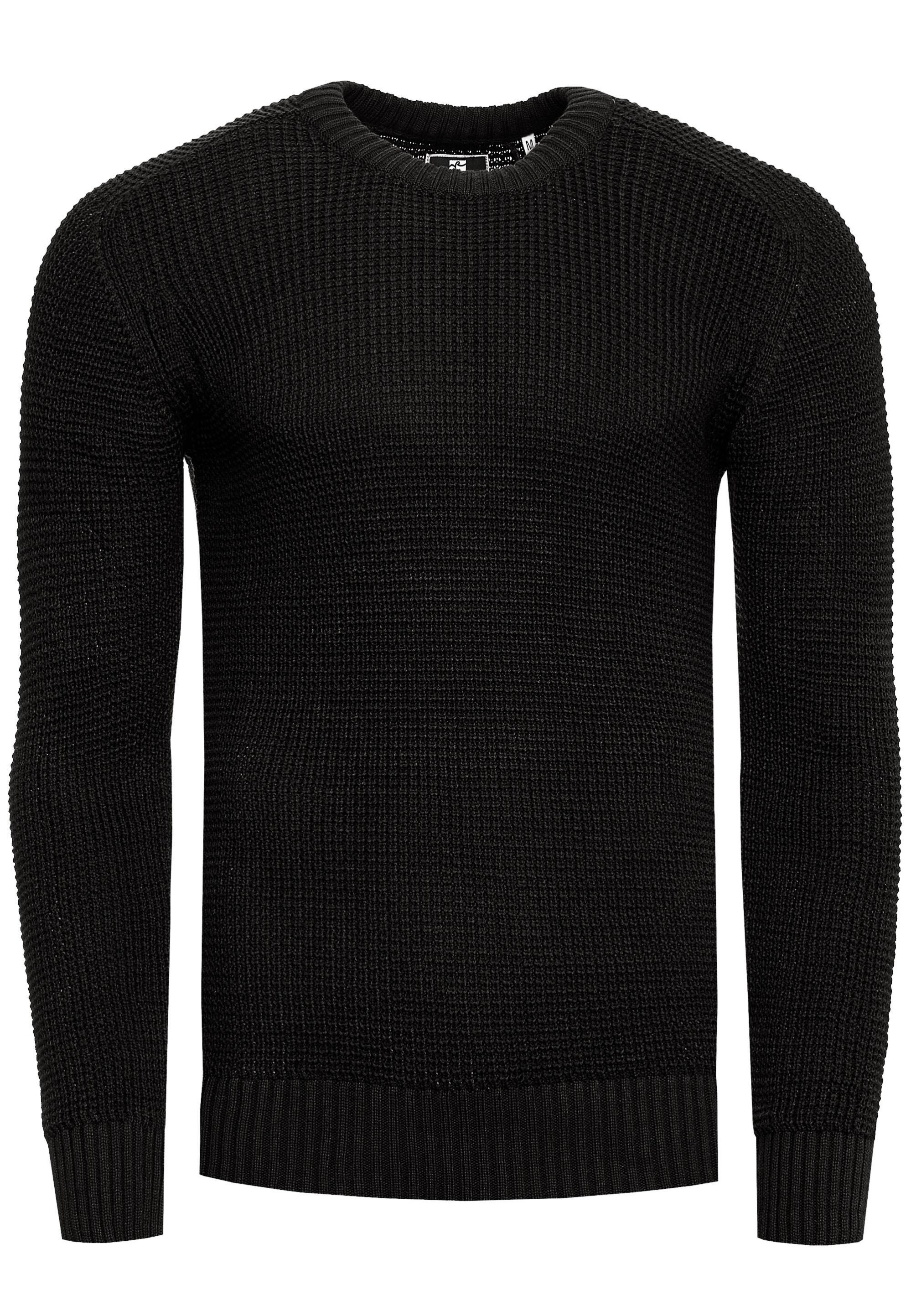 Rusty Neal Pullover Casual Fit Schwarz