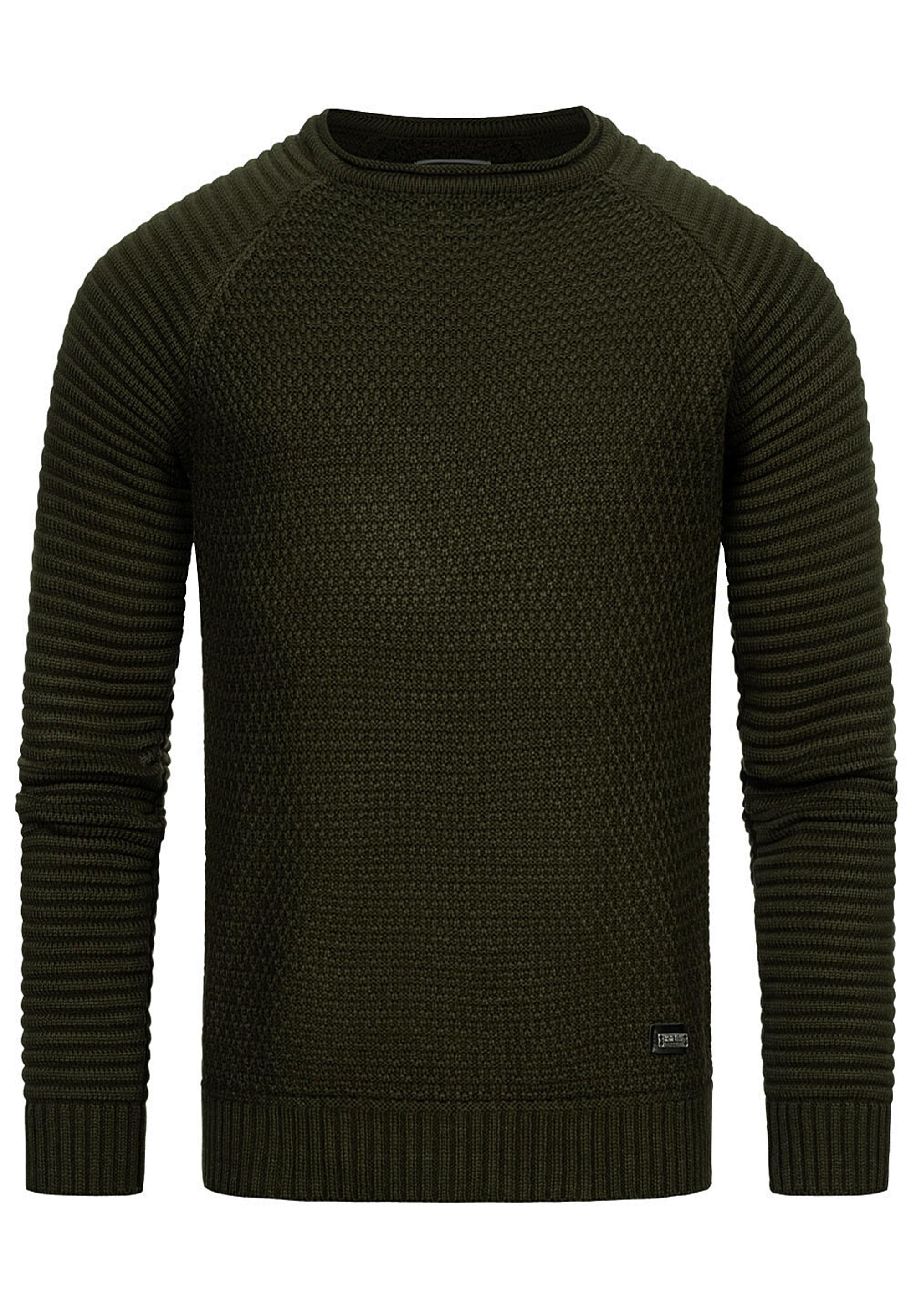 Schwerer Biker Grobstrick Rundhals-Pullover