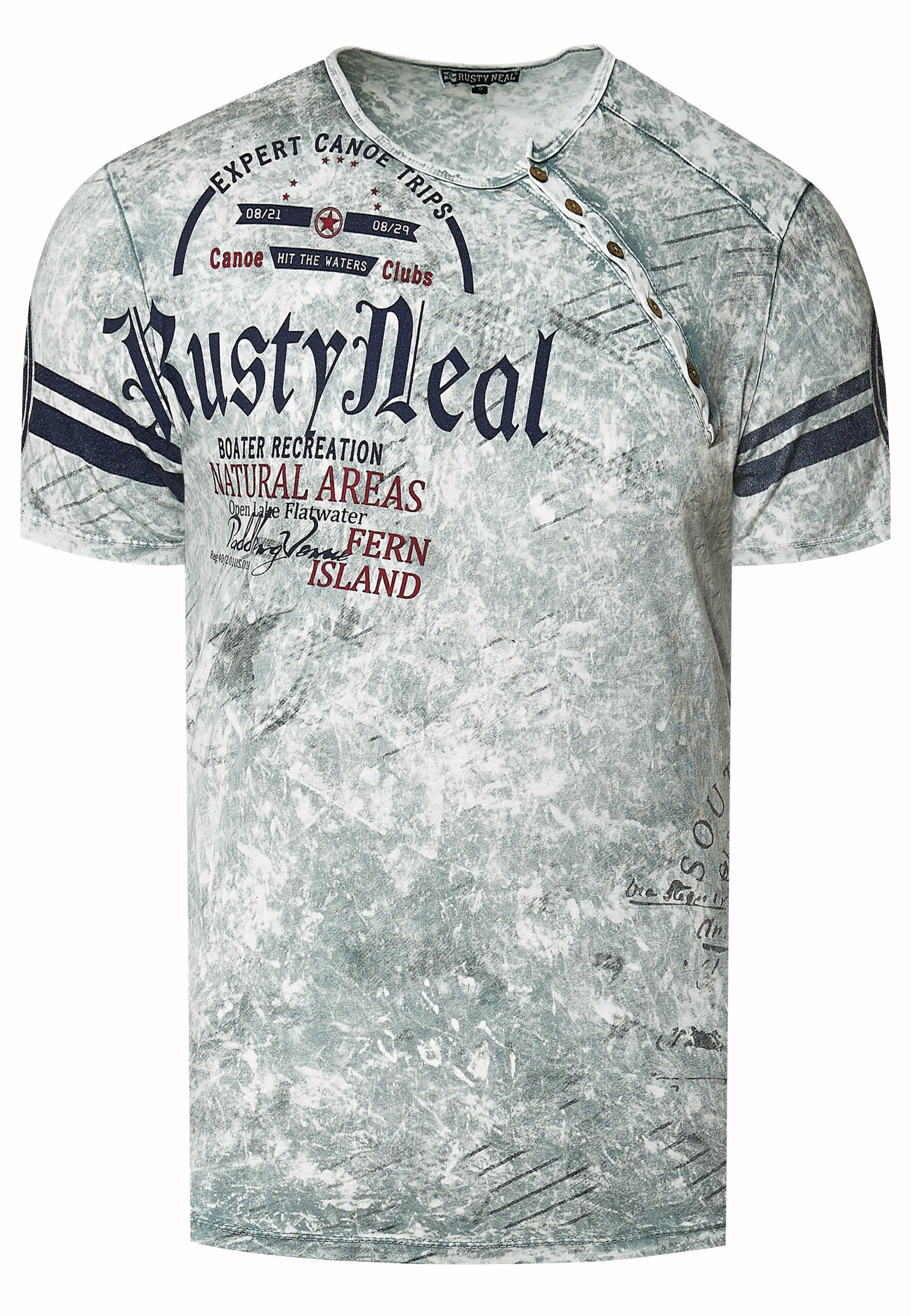 T-Shirt Mit Seitlicher Knopfleiste Und Logo-Print