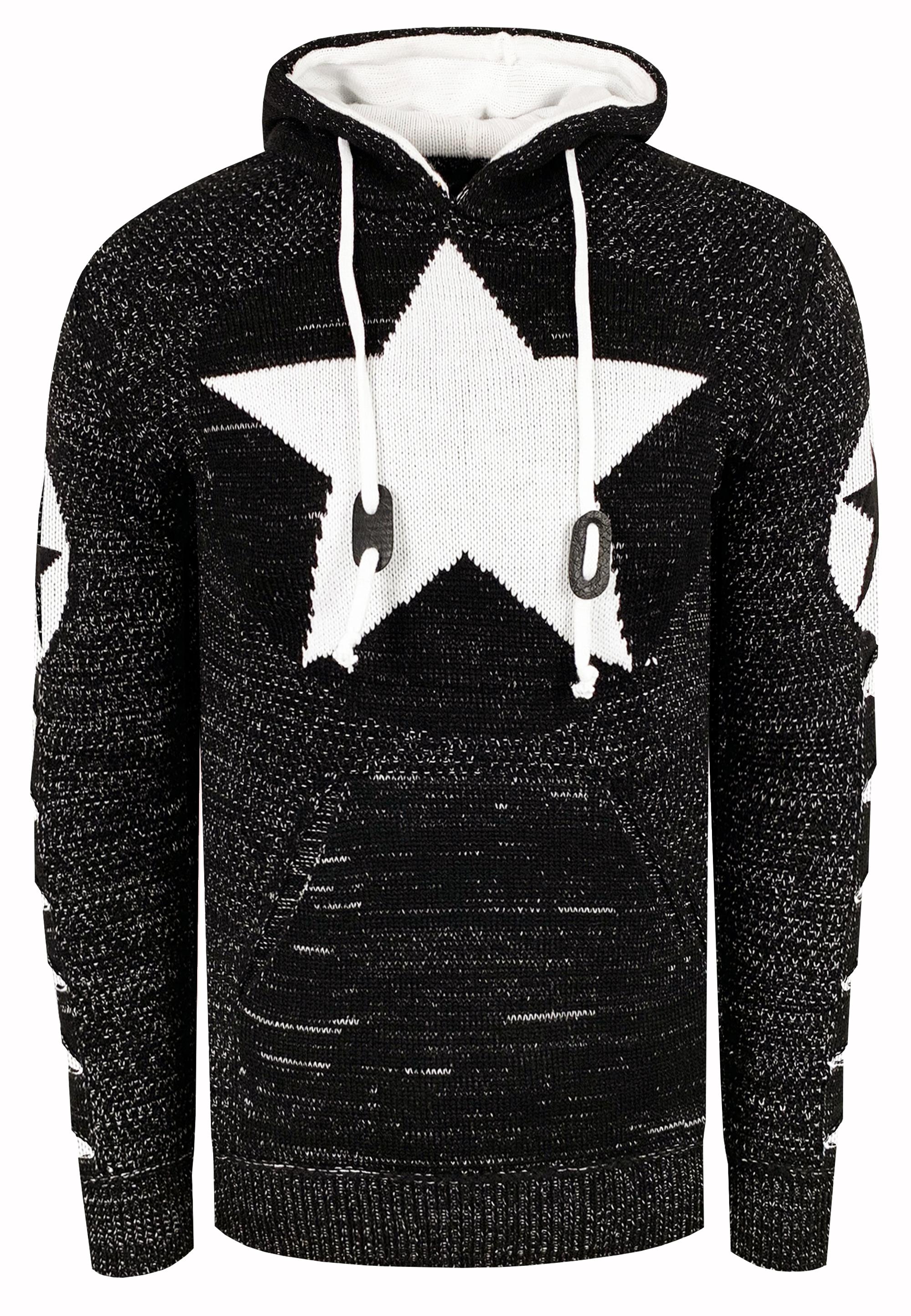 Grobstrick Comic Kapuzen-Pullover