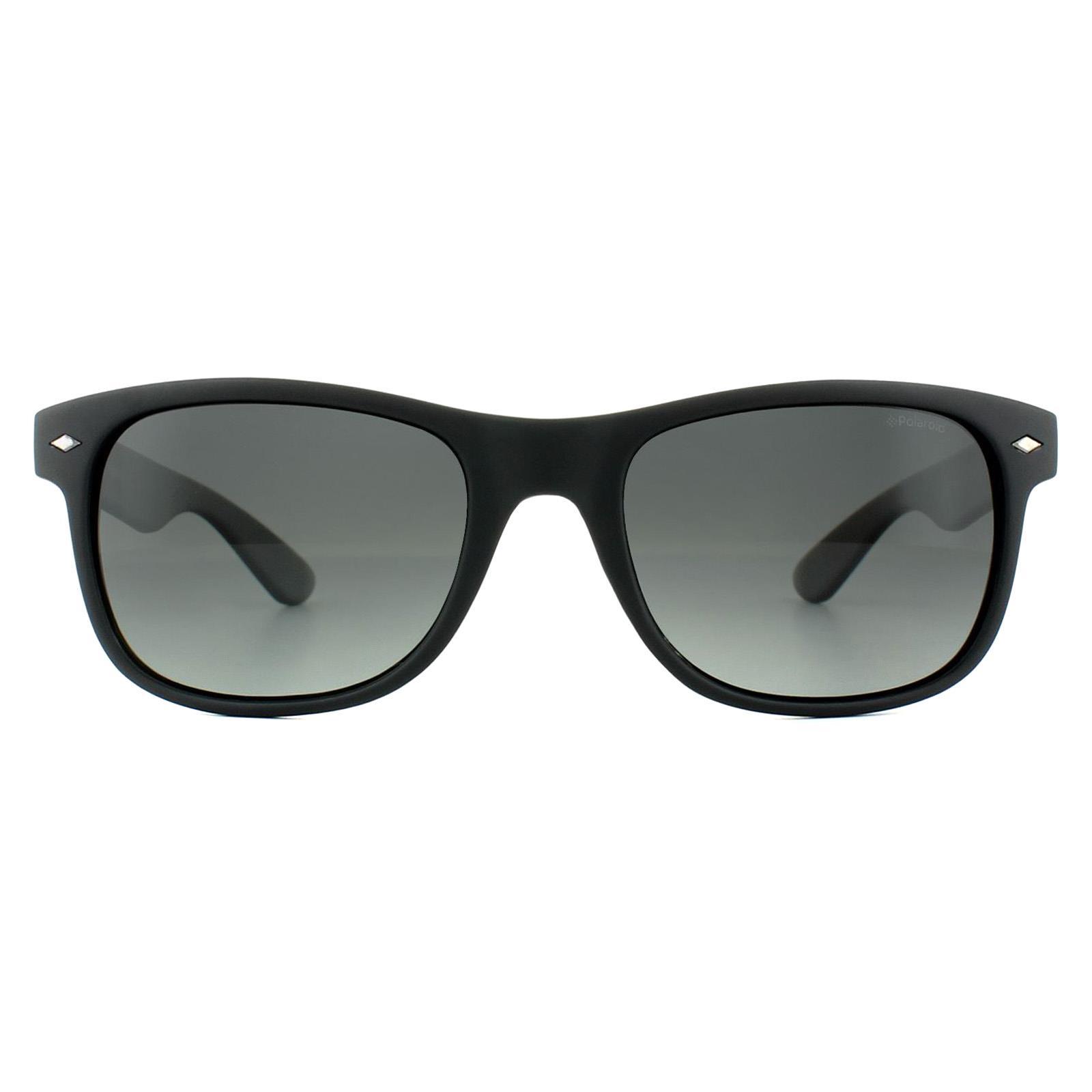 Polaroid Rectangle Unisex Matt Schwarz Rauch Grau Gradient Polarisierte Sonnenbrille