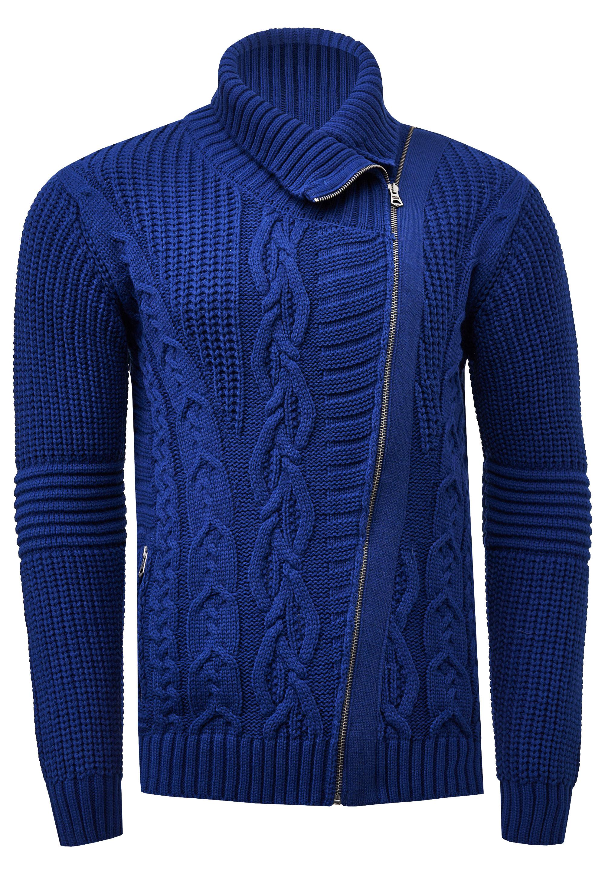 Strick Jacke Mit Rollkragen Und Asymmetrischem ReißVerschluss