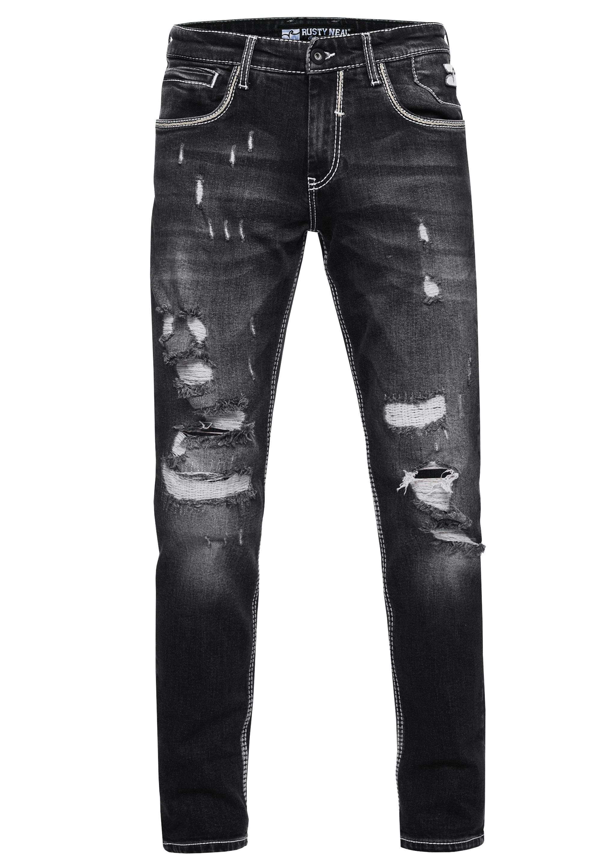 Jeans Hose "Mino" Slim Fit Stretch Destroyed-Pants