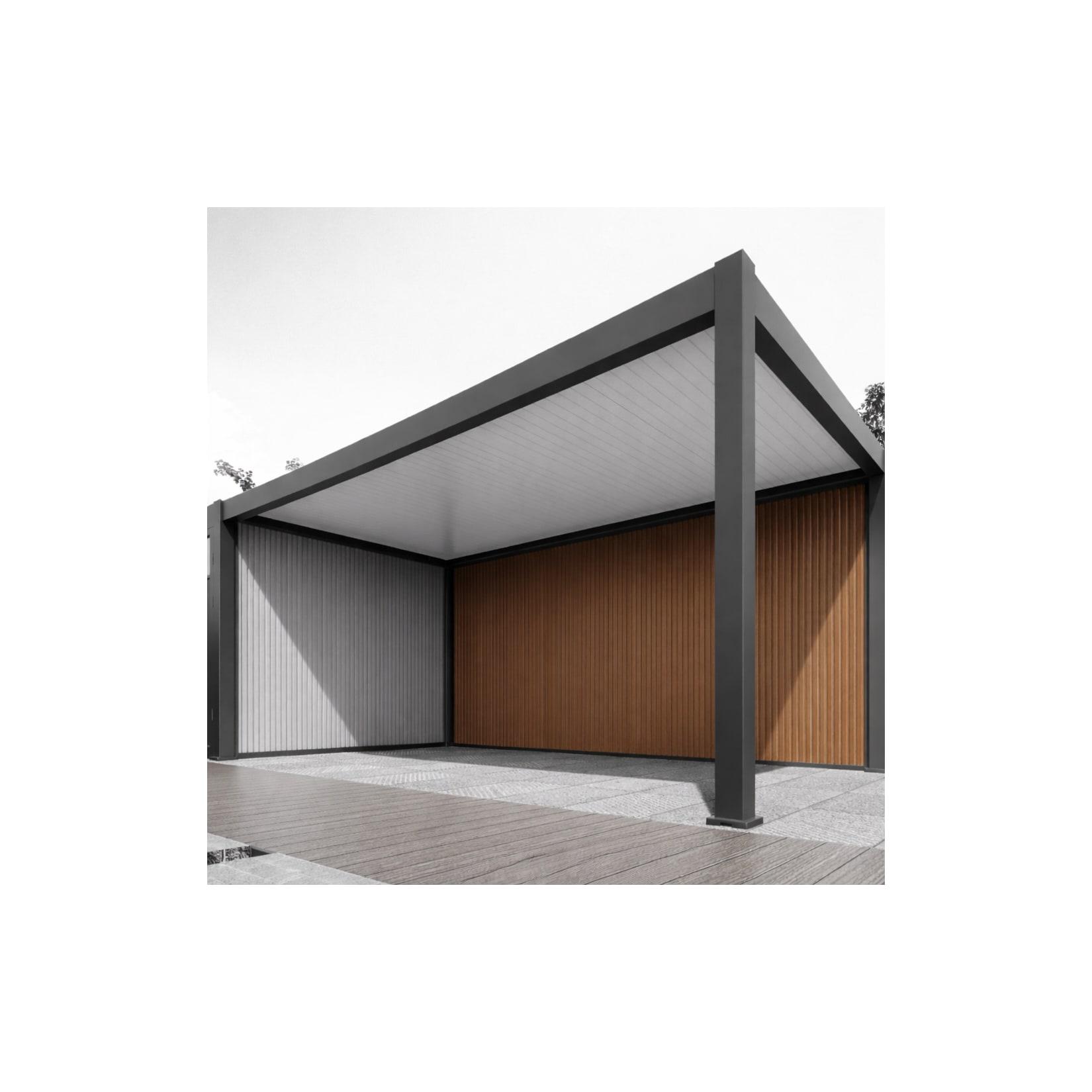 Weide WPC Wand für Carport 5,3 Meter 28 mm dick mit Verstärkungsstange