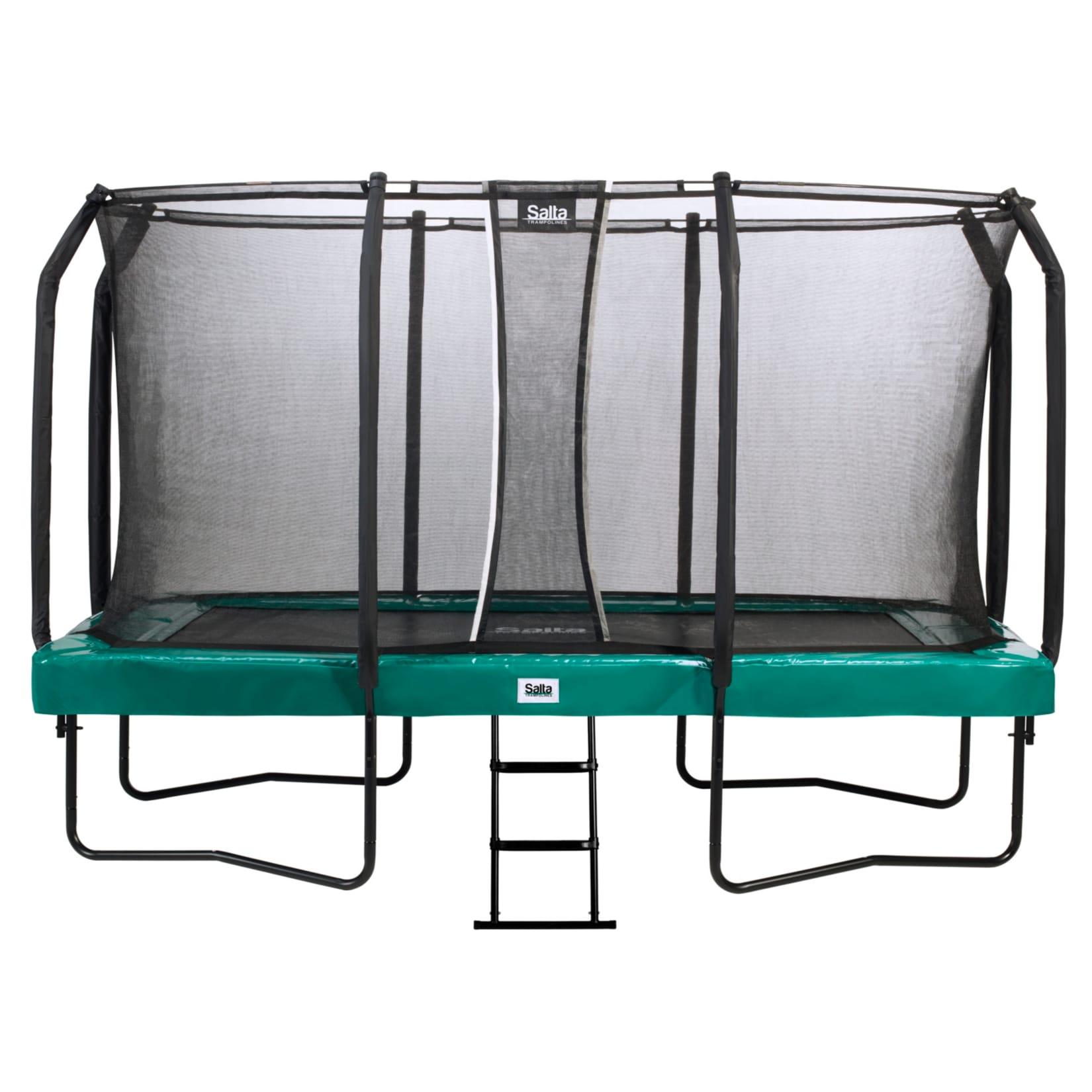 Salta First Class - Rechteckig 244X427 Cm- Schutzrand - Komplettsystem Mit Hochwertigem Sicherheitsnetz Und Leiter GrüN