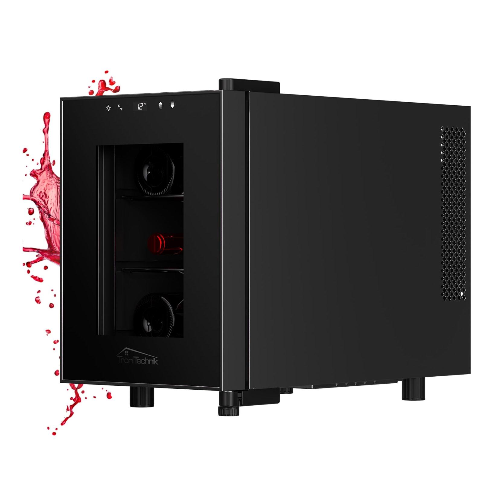 TroniTechnik® Weinkühlschrank Montpellier, Getränkekühlschrank, Minibar Weinkühler, 17 Liter, 6 Flaschen