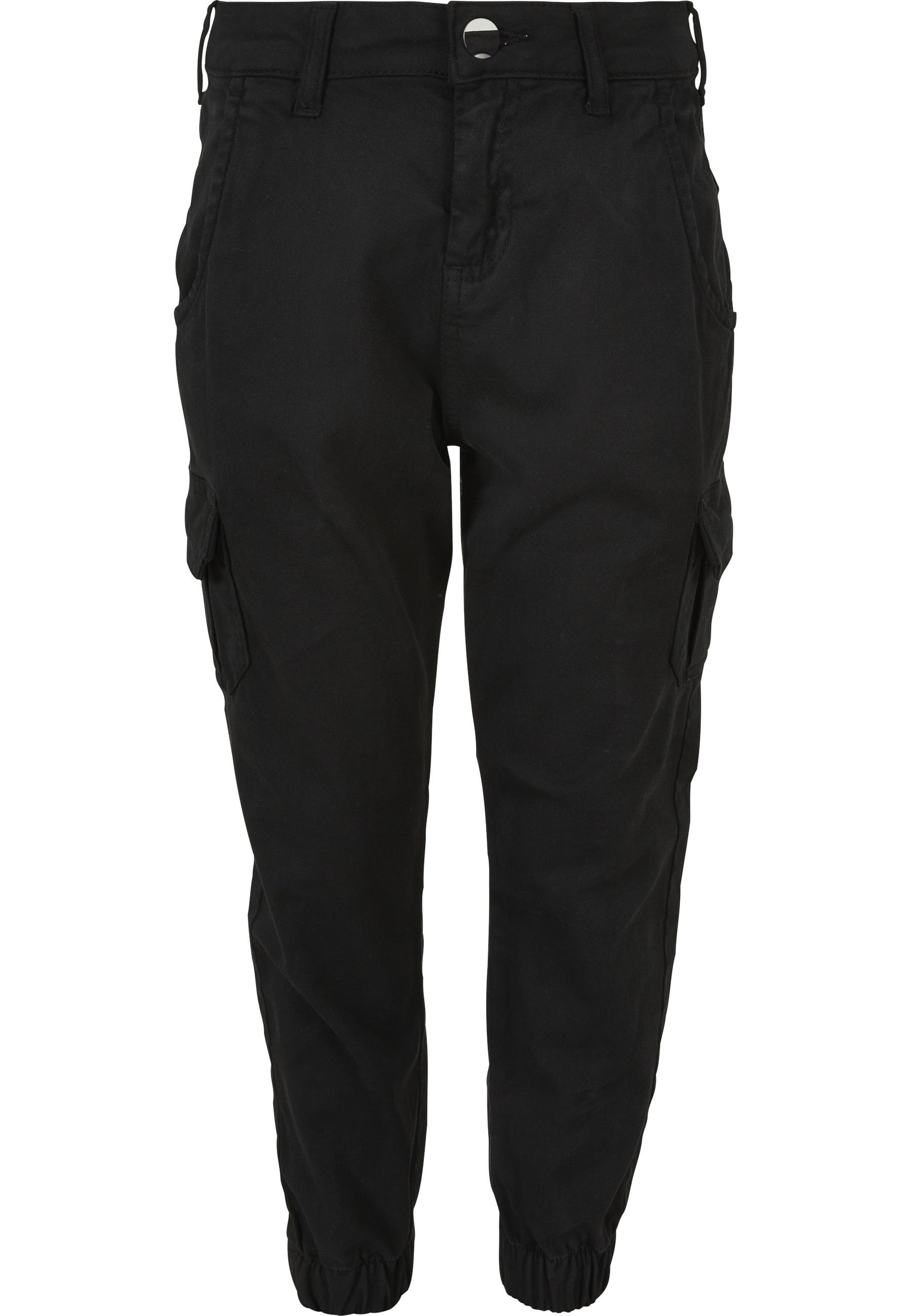 Cargohose Urban Classics "Urban Classics Damen Girls High Waist Cargo Pants", MäDchen, Gr. 146/152, NormalgrößEn, Schwarz, 98% Baumwolle, 2% Elasthan, Unifarben, Normal, Hosen Cargohose