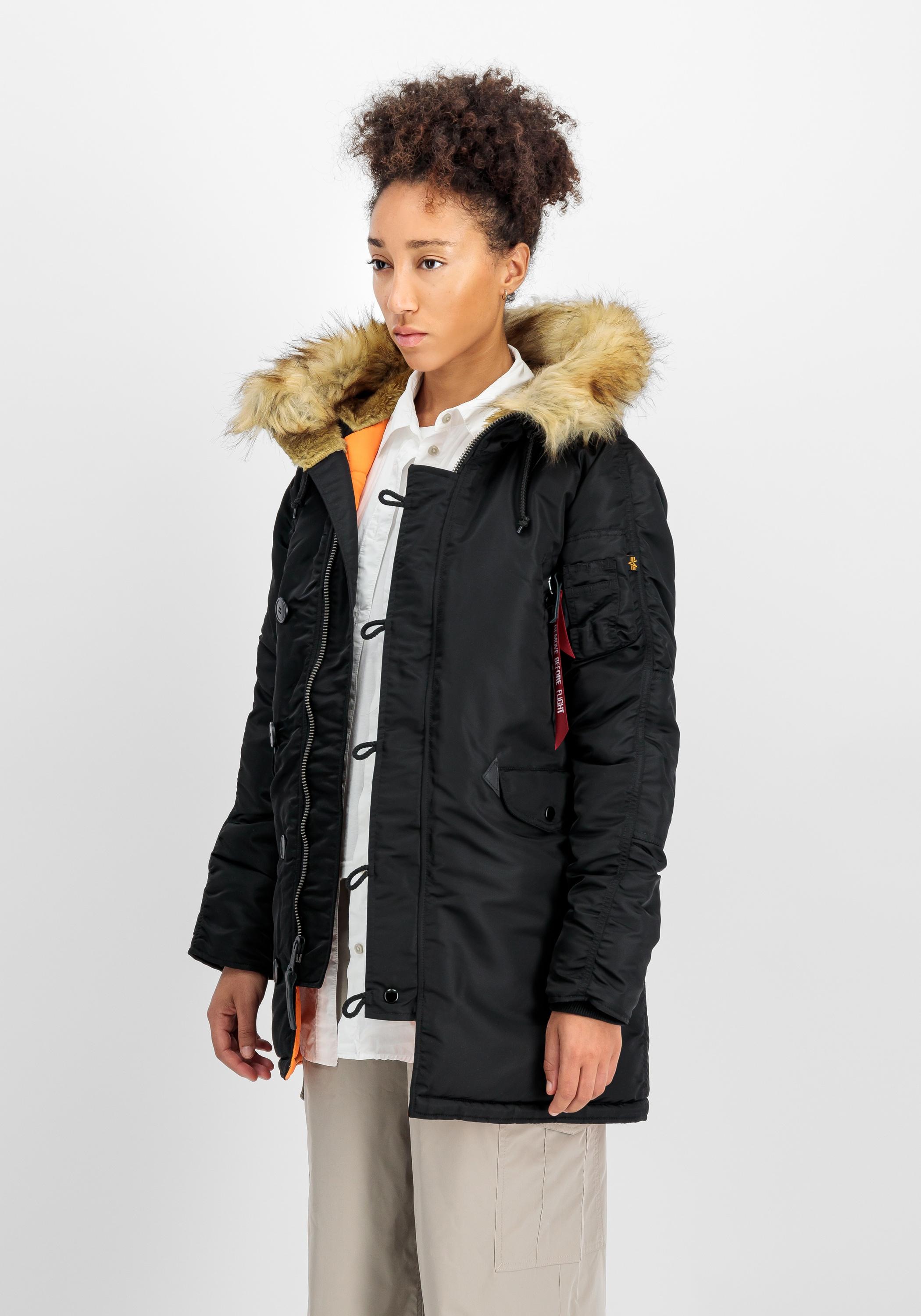 Winterjacke Alpha Industries "N-3B Vf 59 Vintage Fit W", Damen, Gr. M, Schwarz, Obermaterial: 100% Nylon. Futter: 100% Nylon. FüLlung: 100% Polyester, Jacken Winterjacke