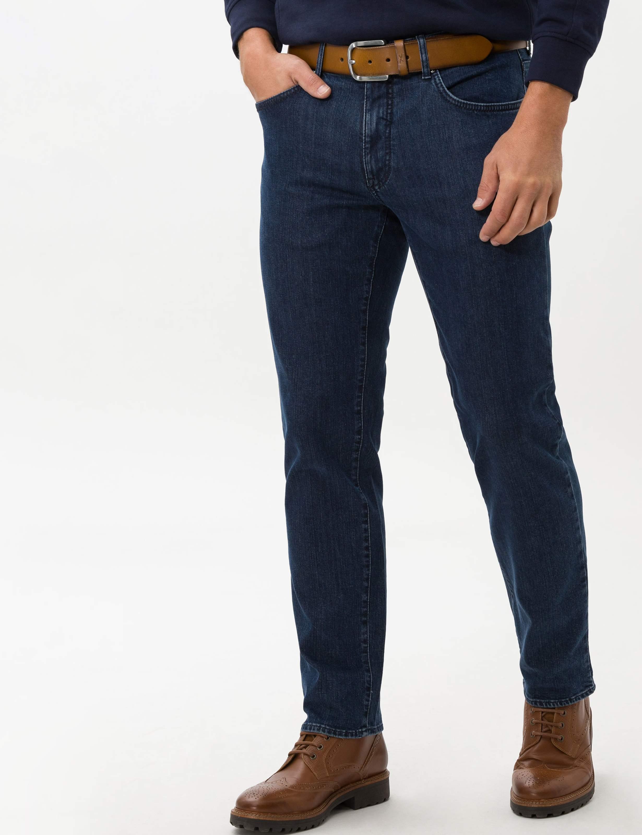 5-Pocket-Jeans Brax "Style Cadiz", Herren, Gr. 40, LäNge 30, Blau (Dunkelblau), Denim/Jeans, 46% Baumwolle, 36% Lyocell, 9% Modal, 7% Elastomultiester, 2% Elasthan, Straight Fit, Jeans 5-Pocket-Jeans
